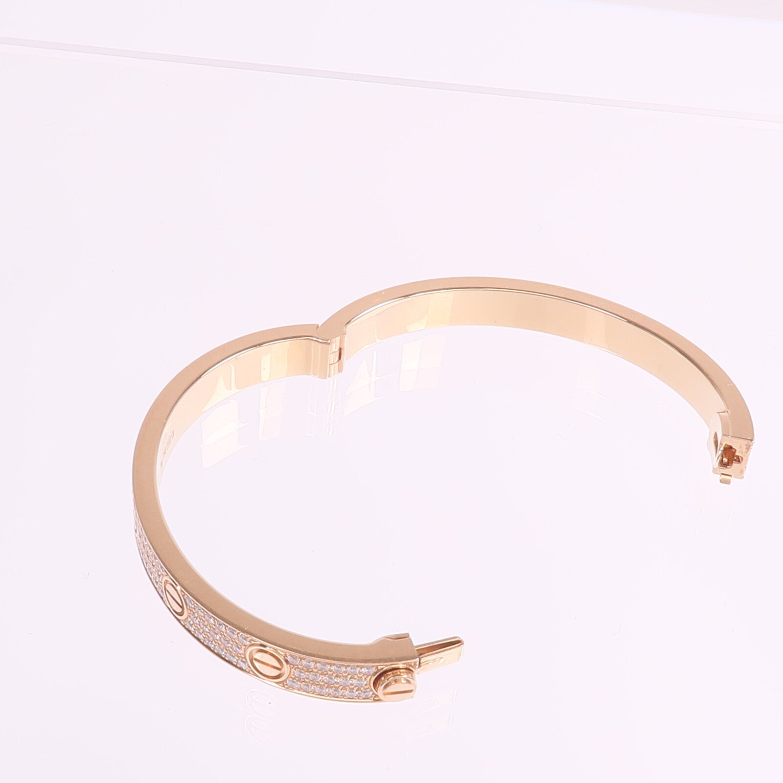 CARTIER 【激減優惠】18K玫瑰金Love Bracelet Full Diamonds鑽石手鐲Cartier#16