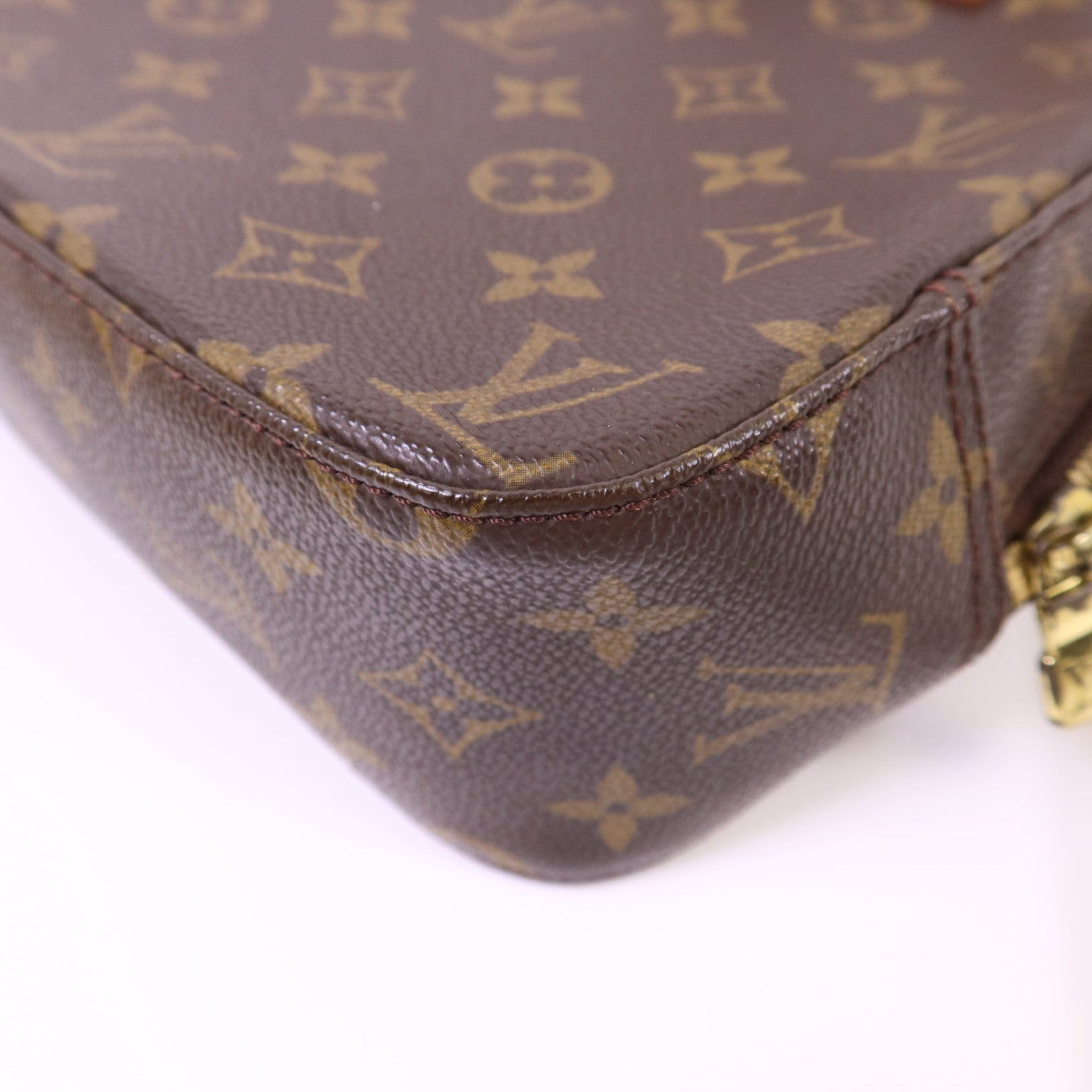LOUIS VUITTON Monogram Spontini金扣手挽肩背兩用袋棕色