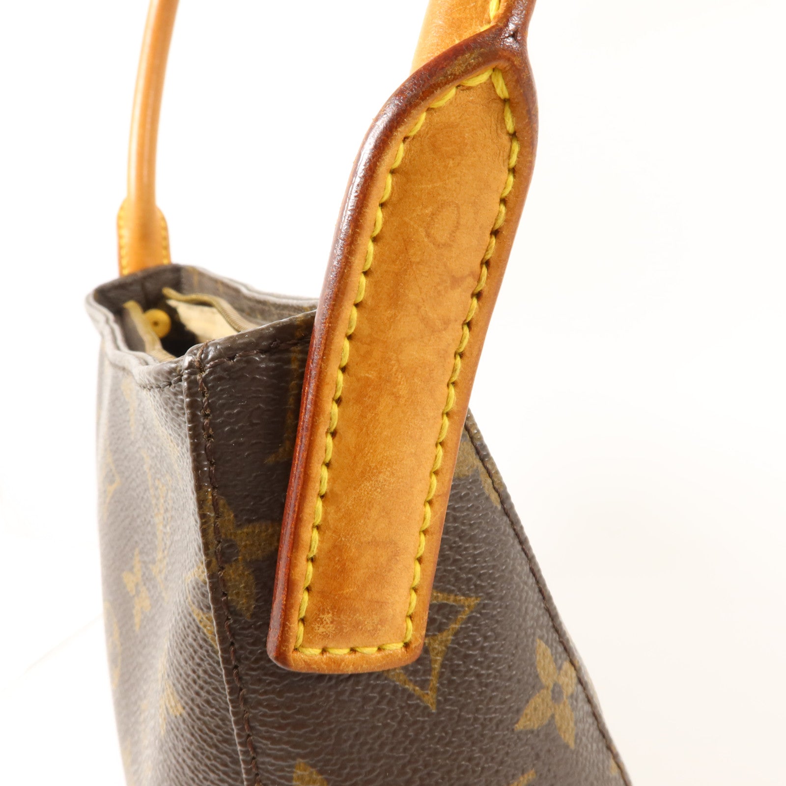 LOUIS VUITTON Monogram Looping MM金扣肩背袋棕色