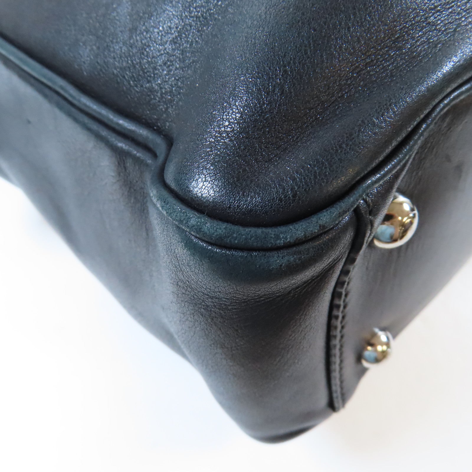 TOD’S 牛皮皮革Shoulder Bag銀扣肩背袋黑色