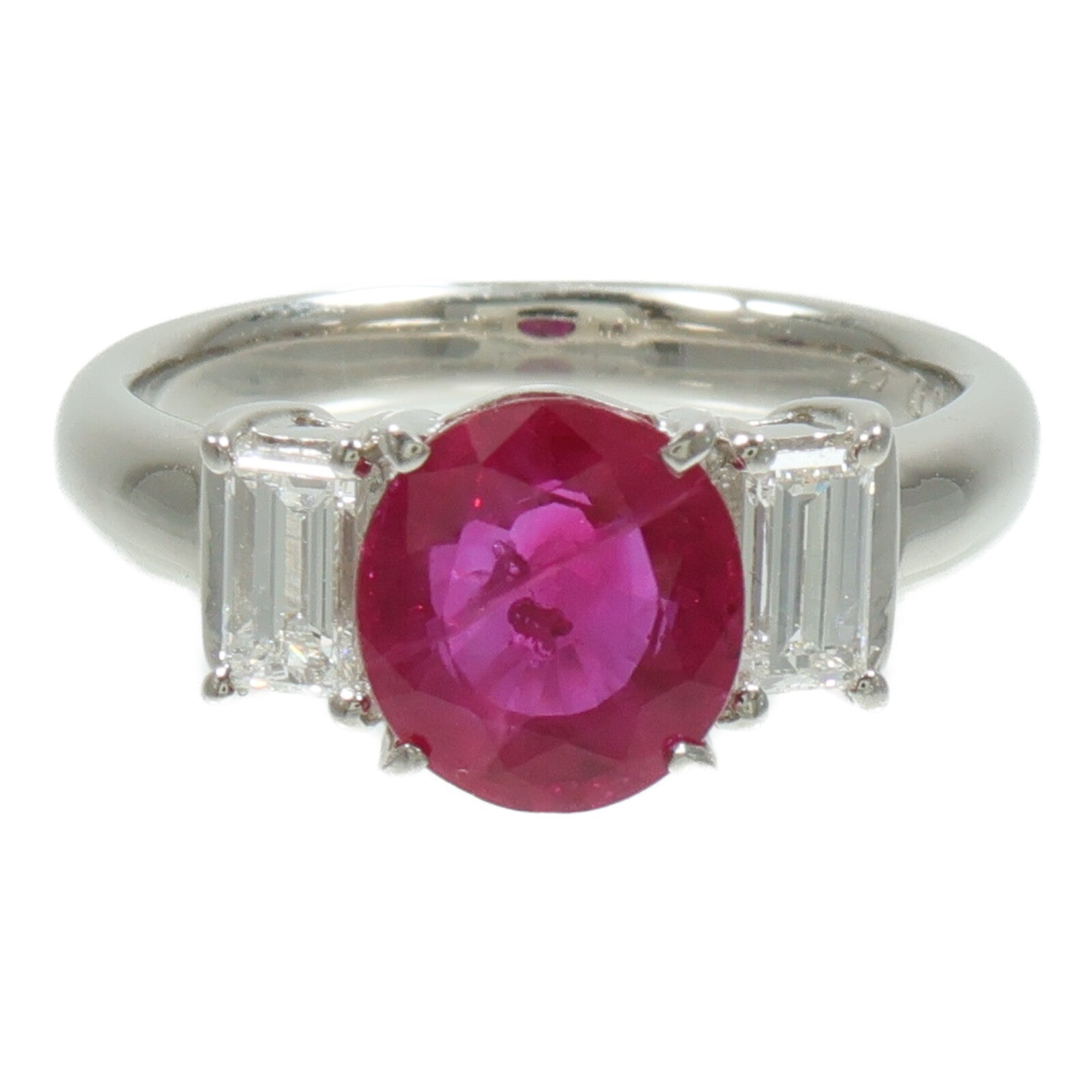 JEWELRY PT900鉑金Ruby Diamond Ring紅寶石/鑽石戒指