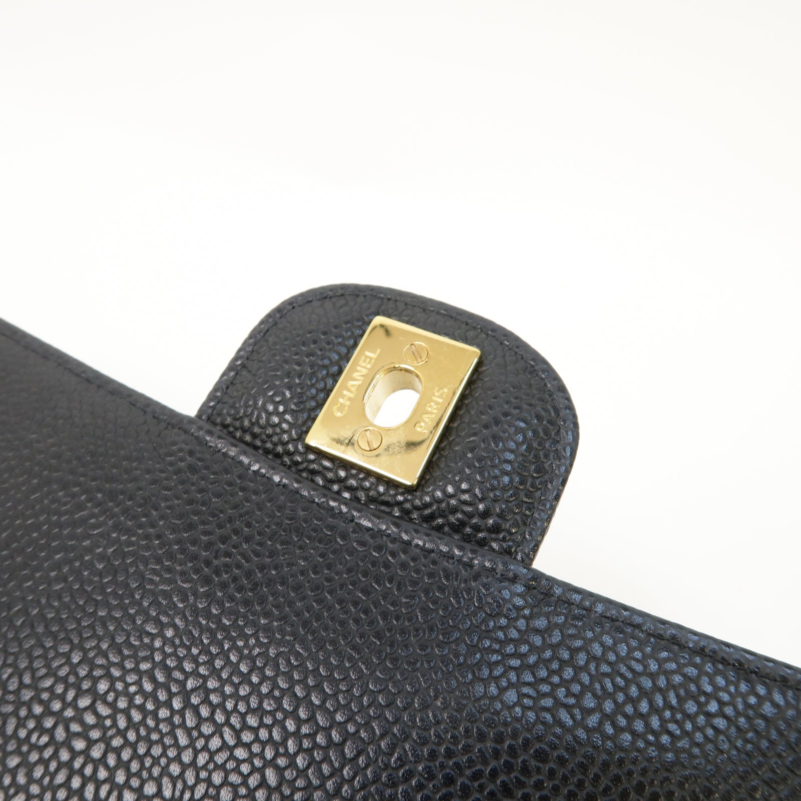CHANEL 菱格Caviar皮革Classic 25 Chain Shoulder Bag金扣肩背袋黑色