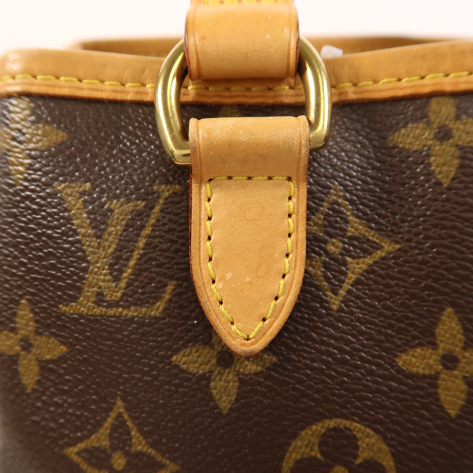 LOUIS VUITTON Monogram Batignolles金扣手挽袋棕色