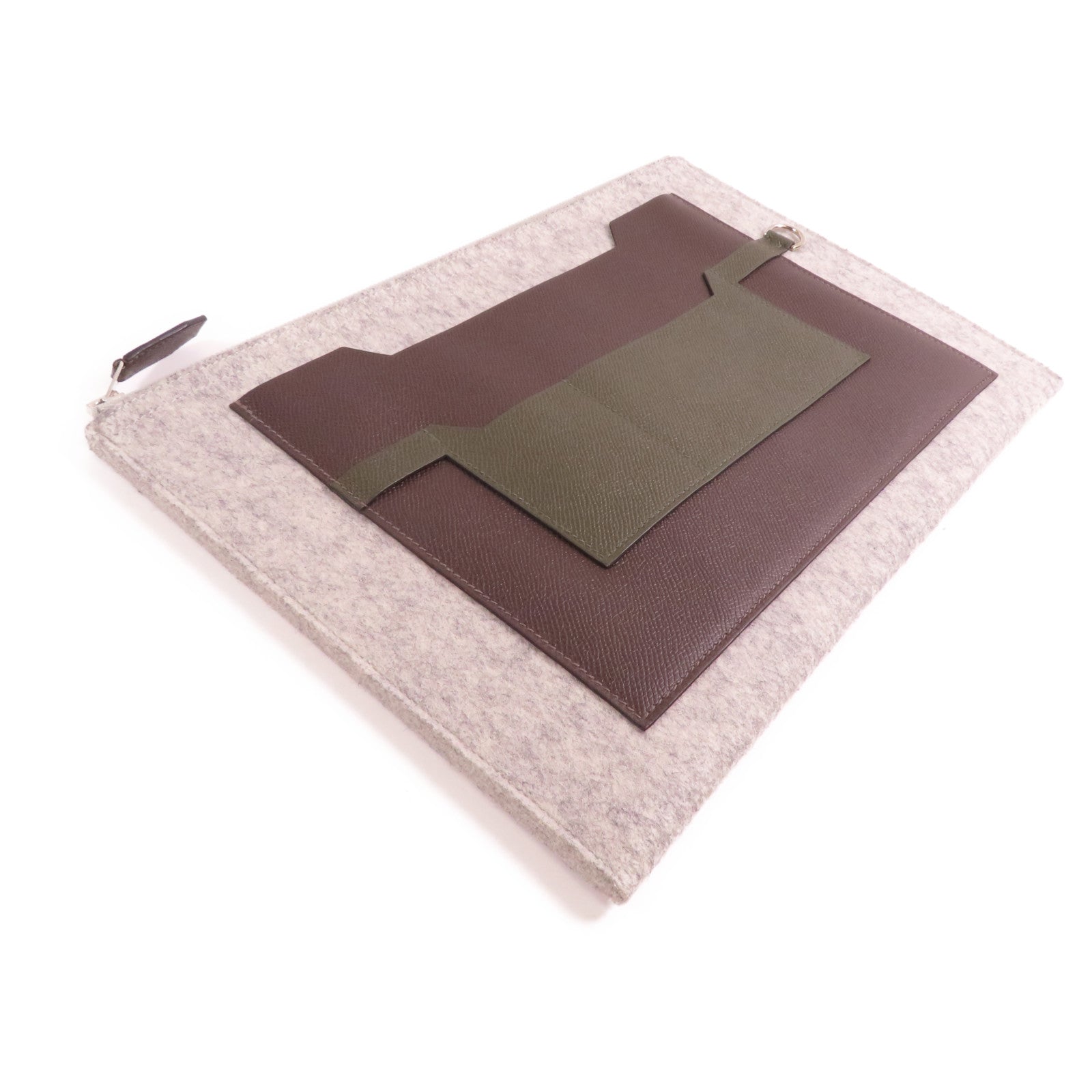 HERMES 羊毛/Epsom皮革TooDoo 37手拿包