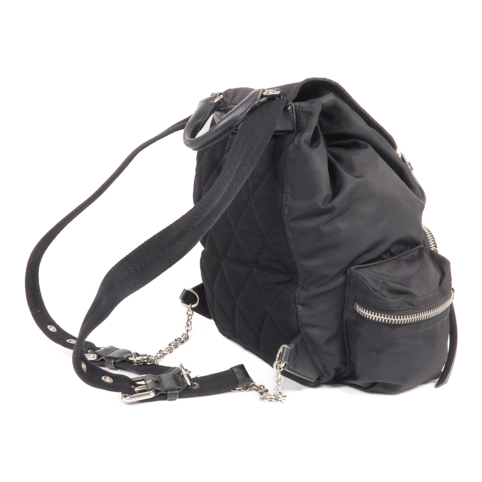 BURBERRY 尼龍Backpack銀扣背包