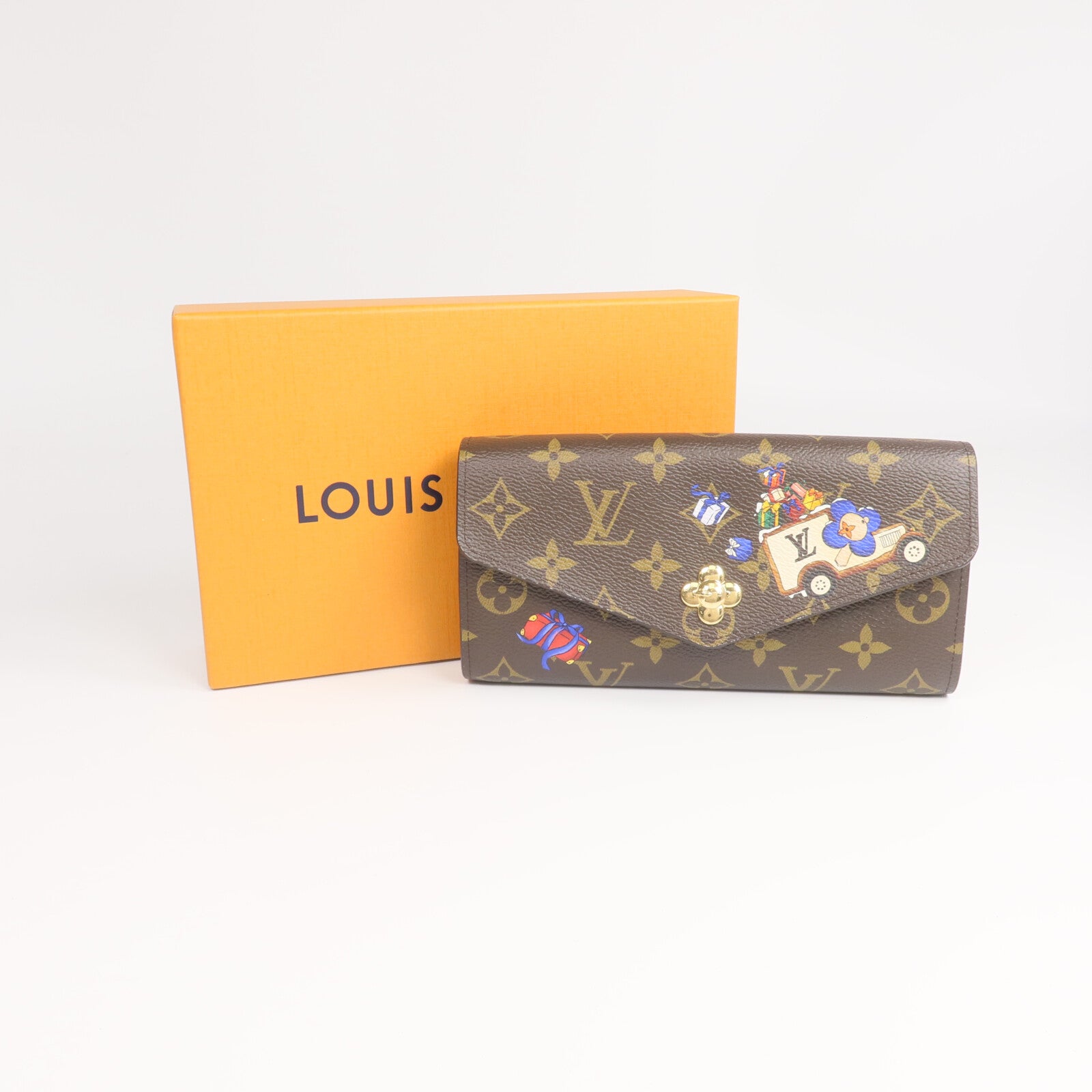 LOUIS VUITTON Monogram Sarah Wallet金扣長錢包