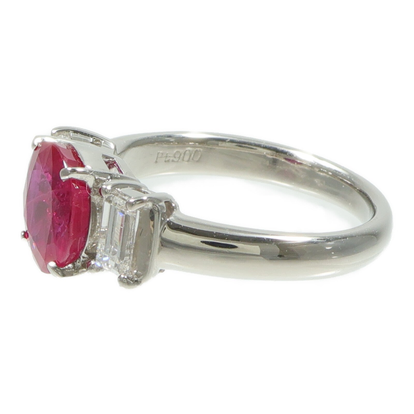 JEWELRY PT900鉑金Ruby Diamond Ring紅寶石/鑽石戒指