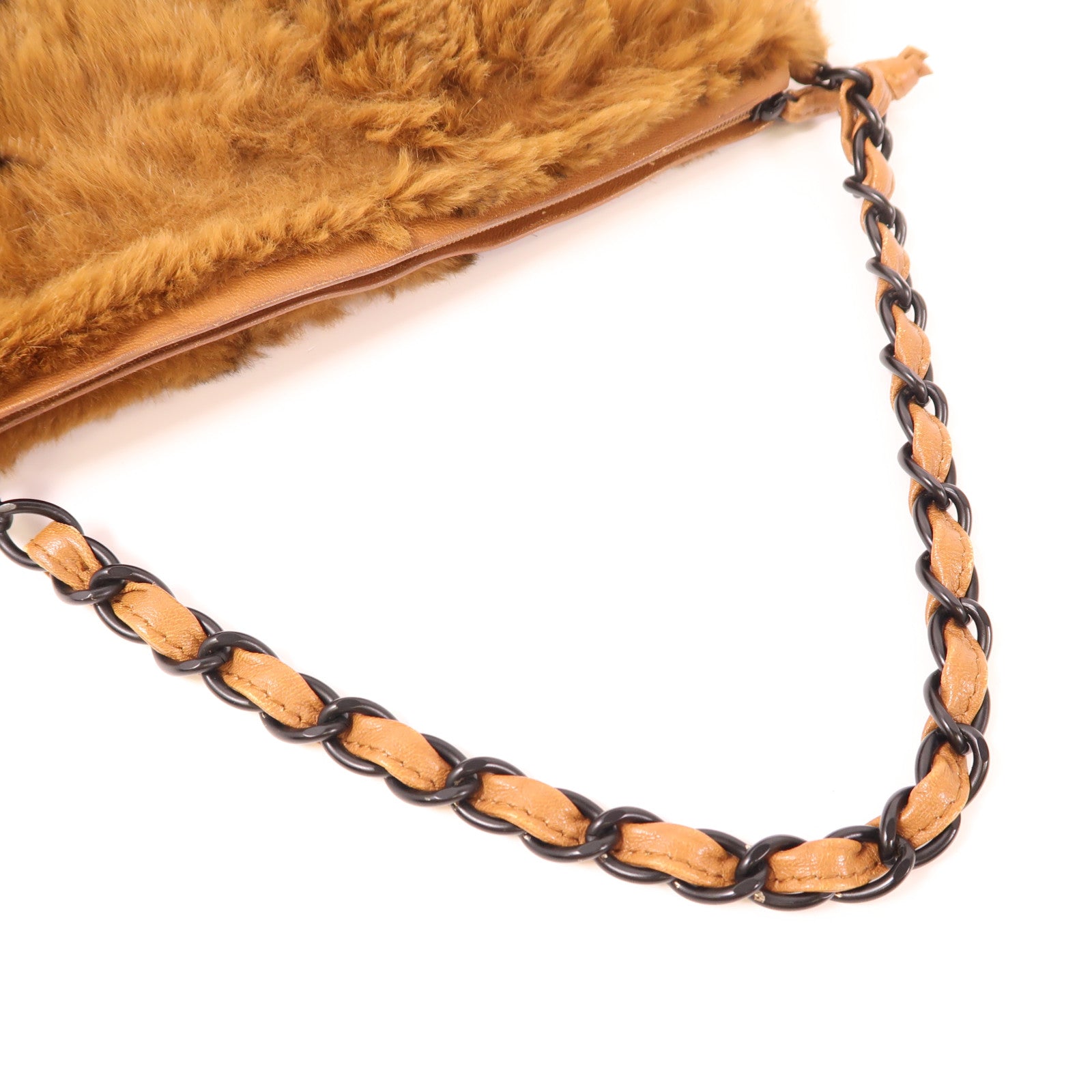 CHANEL 兔毛Vintage Hand Bag鏈帶手挽袋