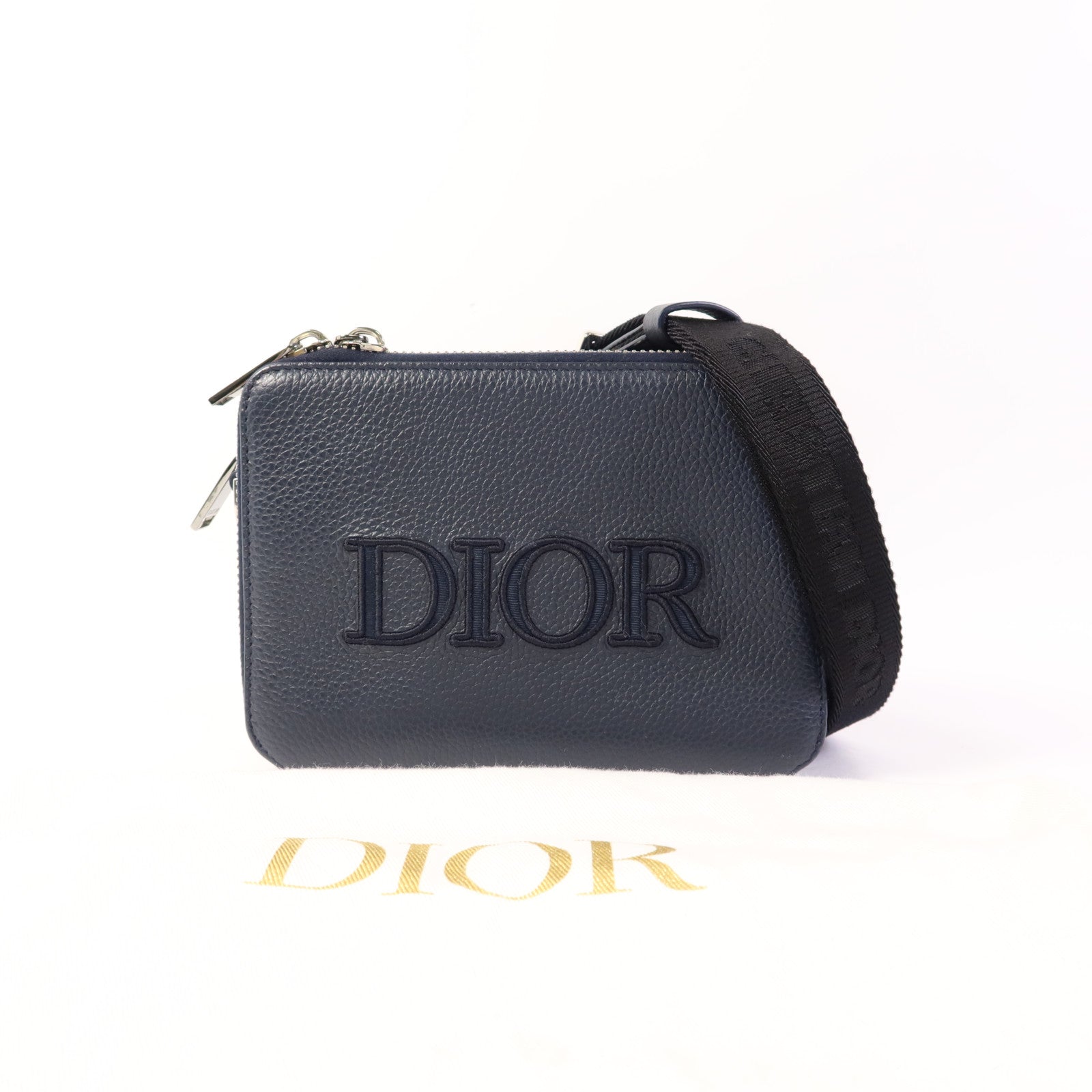 Dior 牛皮皮革Shoulder Bag銀扣肩背袋
