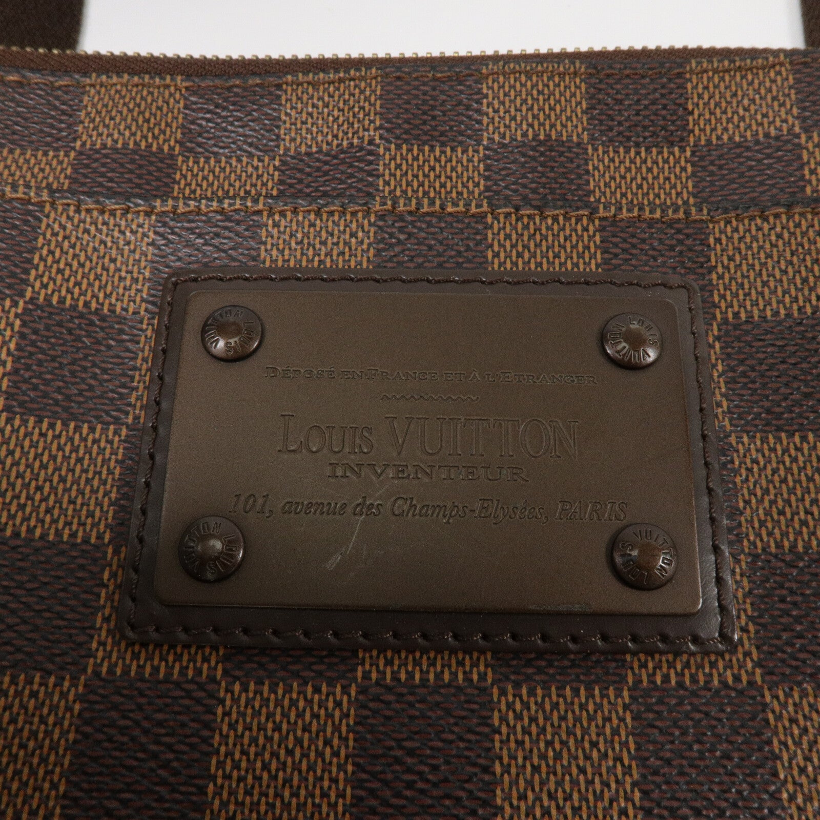 LOUIS VUITTON Damier Plate Brooklyn肩背袋