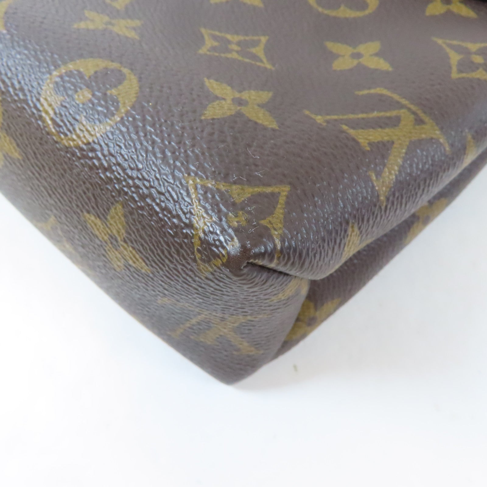 LOUIS VUITTON 【激減優惠】Monogram Saint Placide金扣鏈帶肩背袋啡色/黑色