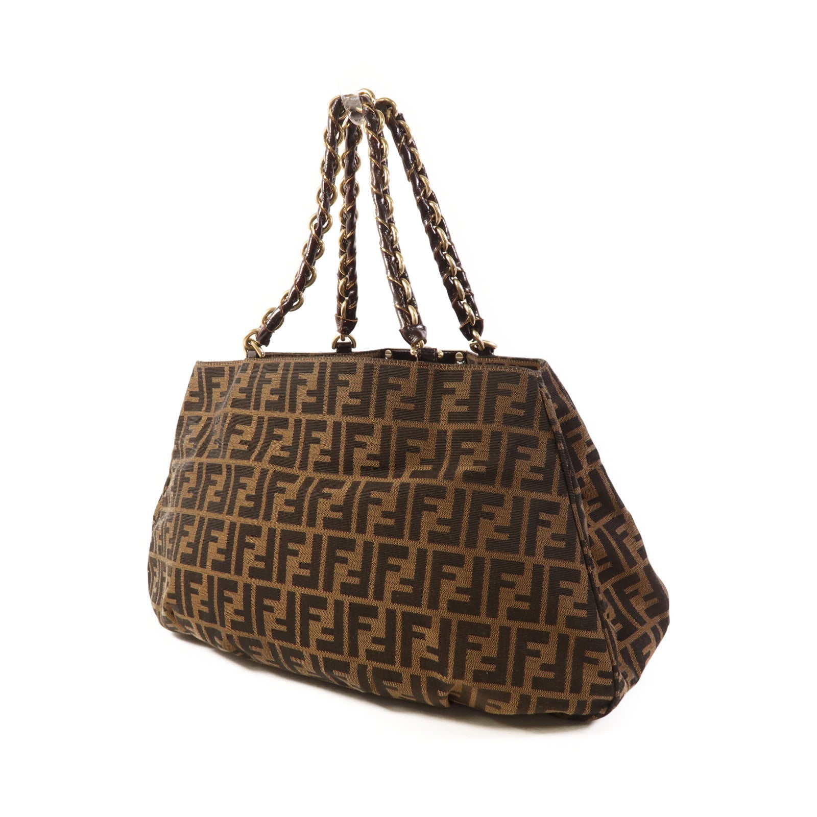 FENDI 帆布Shoulder Bag金扣肩背袋