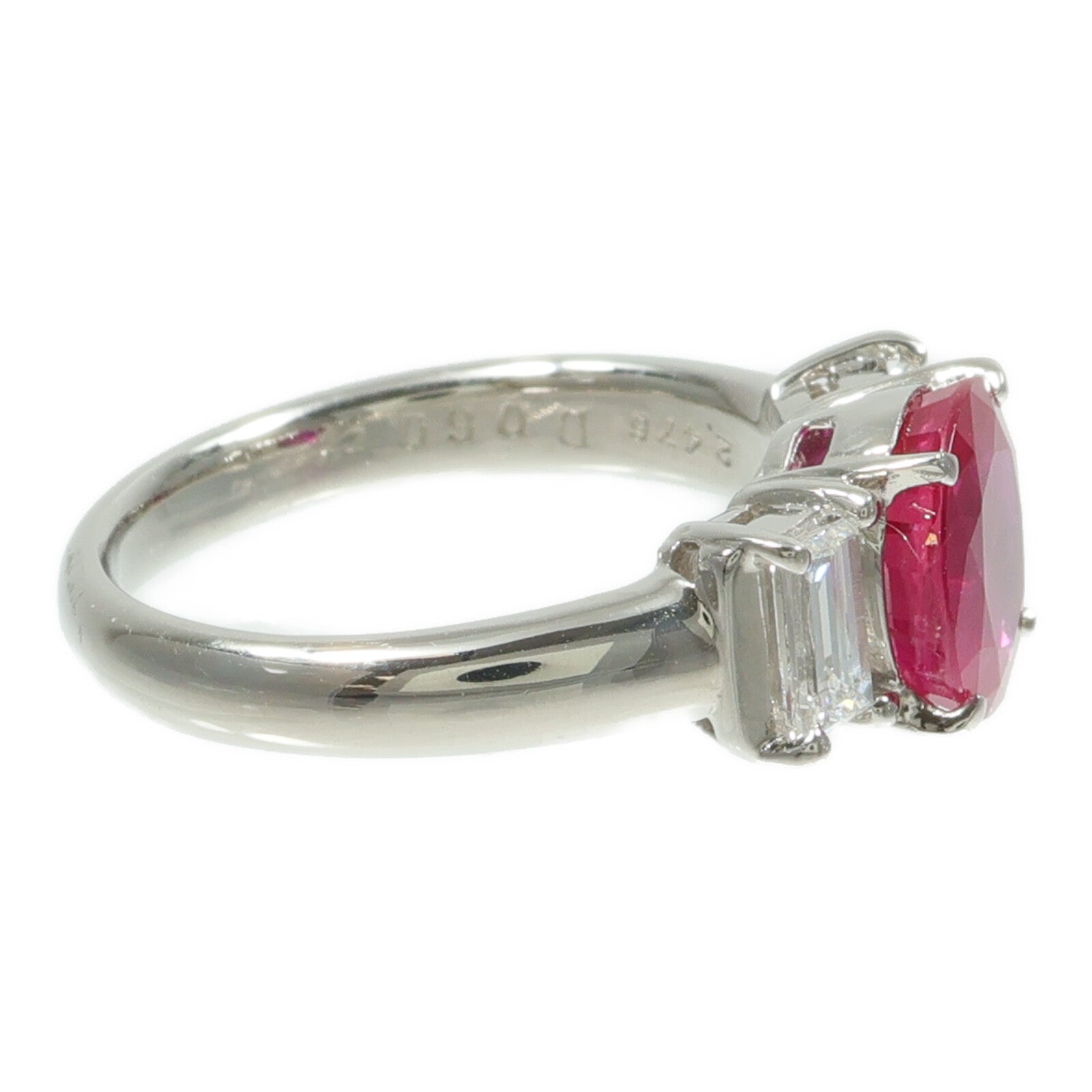 JEWELRY PT900鉑金Ruby Diamond Ring紅寶石/鑽石戒指