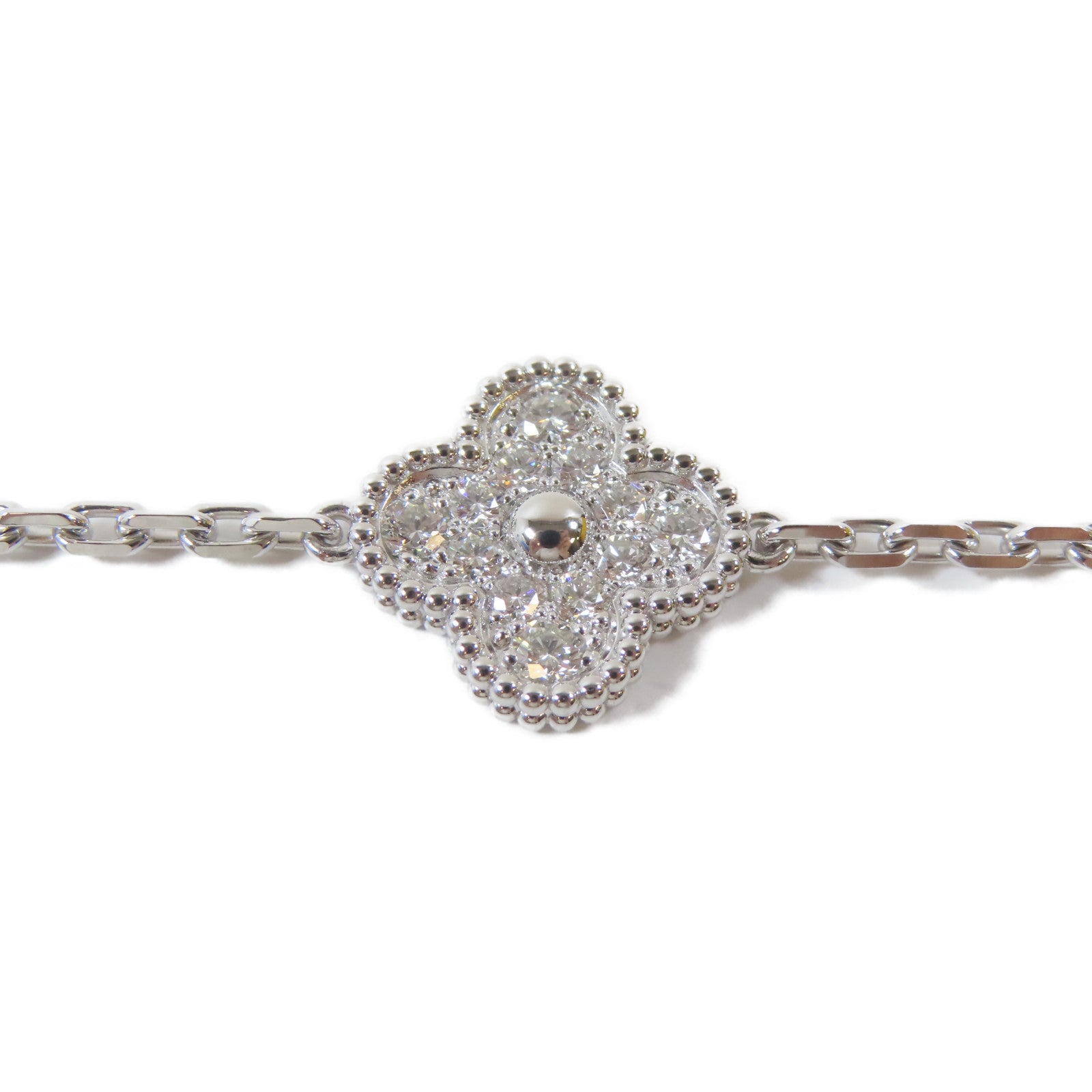 Van Cleef & Arpels 18K白金Vintage Alhambra手鏈#17.75cm