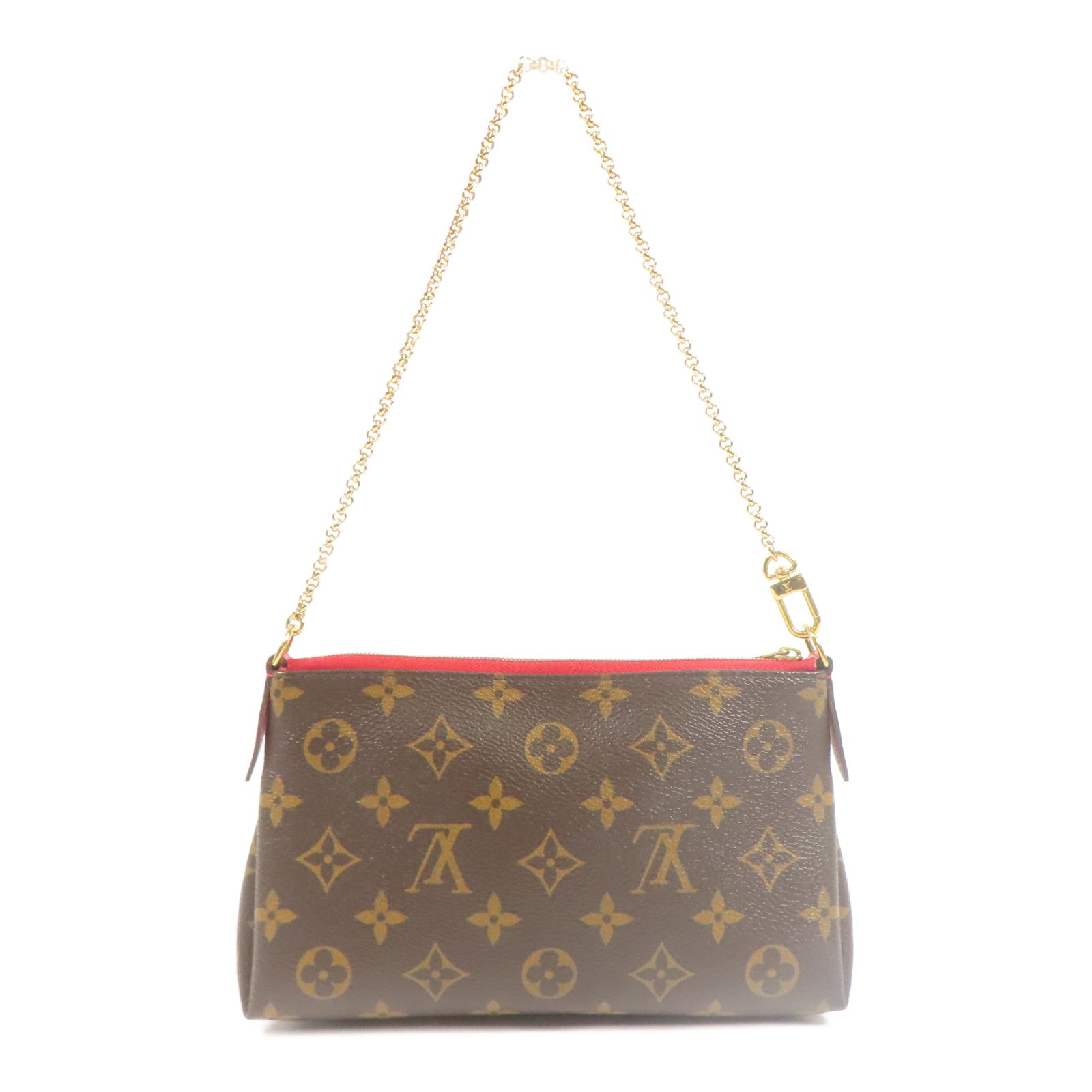 LOUIS VUITTON Monogram Pallas Clutch金扣鏈帶手挽肩背兩用袋