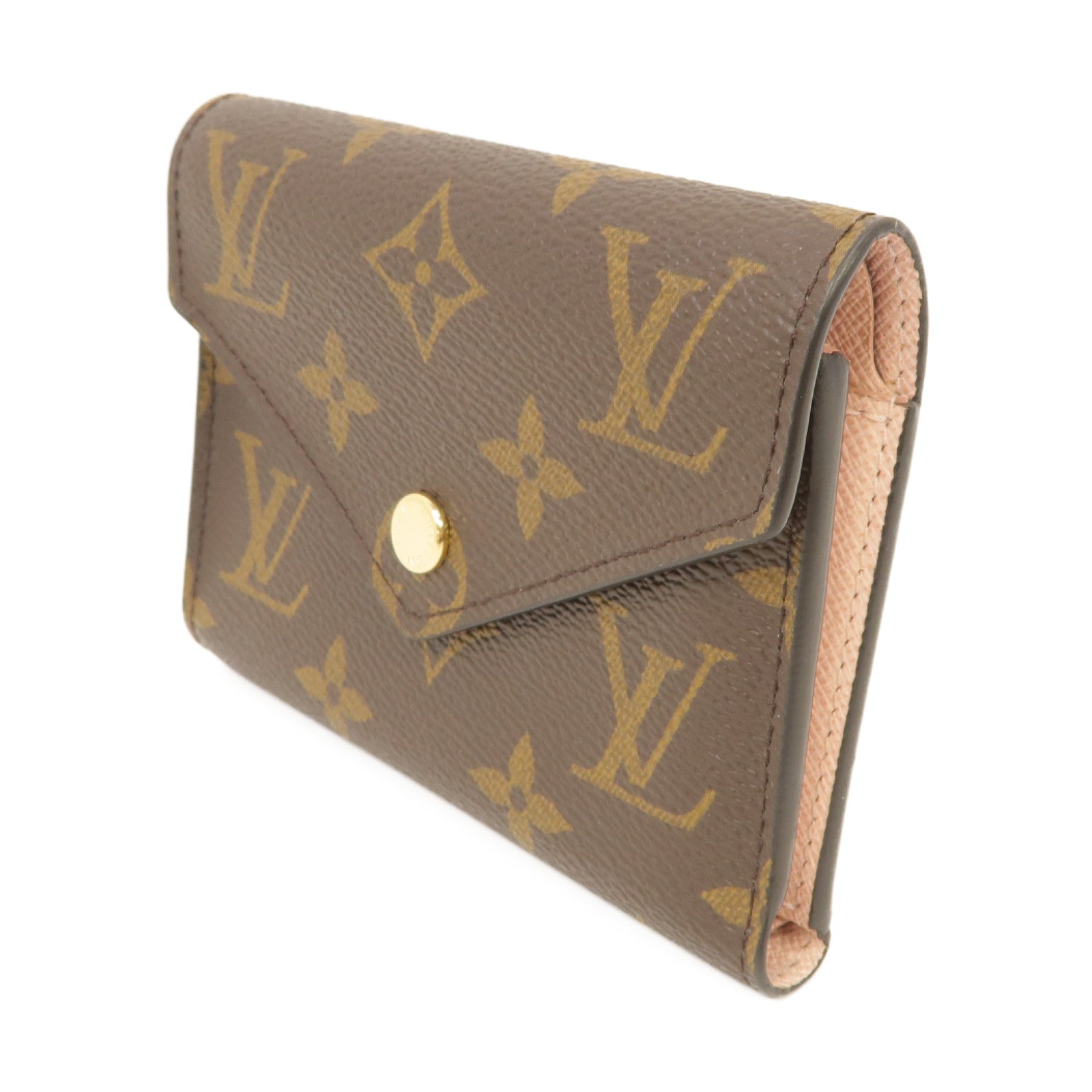 LOUIS VUITTON Monogram Victrine Wallet金扣錢包棕色