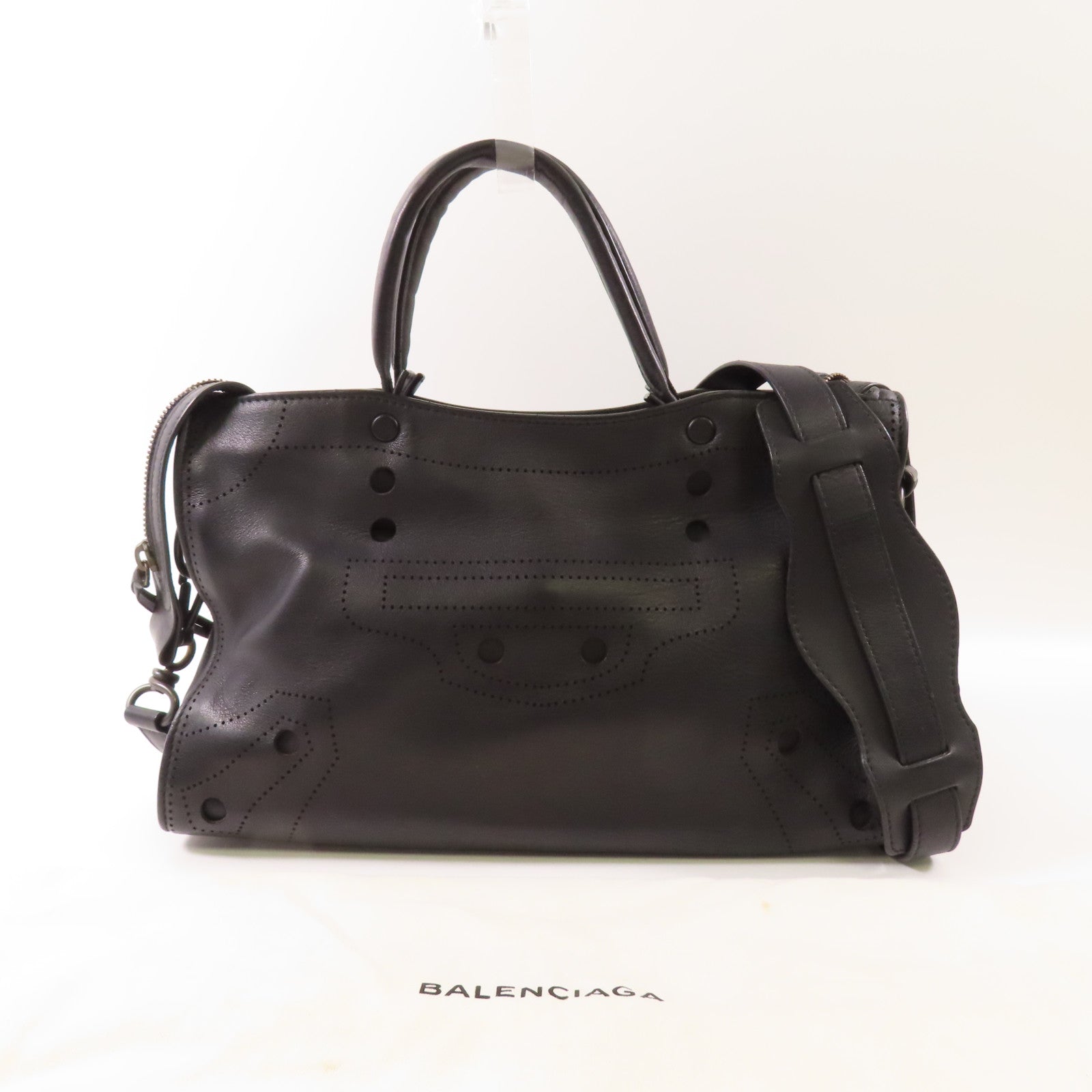 BALENCIAGA 牛皮皮革Blackout City手挽肩背兩用袋