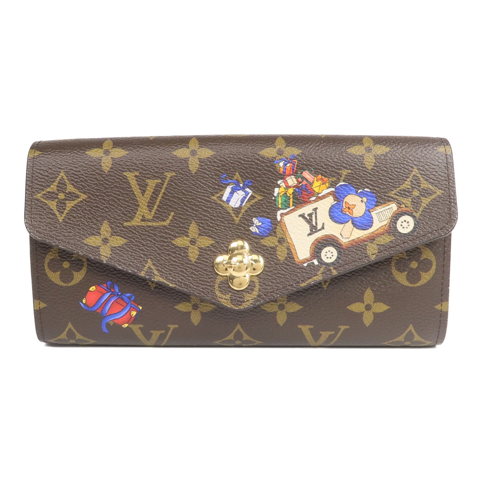 LOUIS VUITTON Monogram Sarah Wallet金扣長錢包