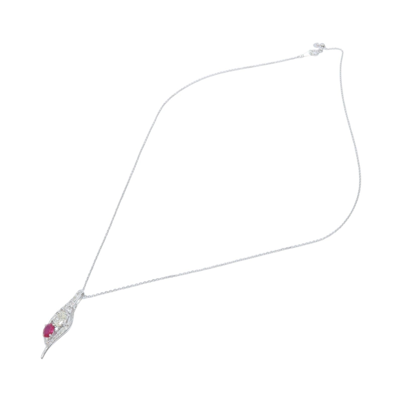 JEWELRY 18K白金Pink Sapphire Diamond Necklace粉紅藍寶石/鑽石項鍊