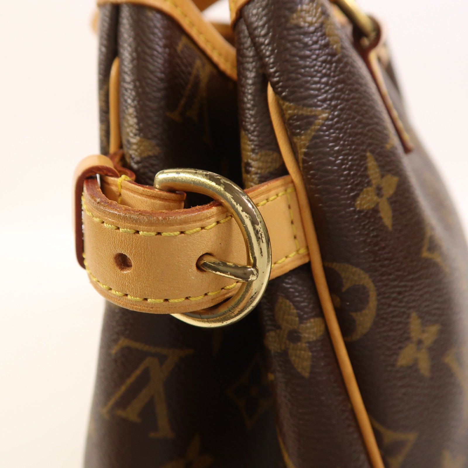 LOUIS VUITTON Monogram Batignolles金扣手挽袋棕色