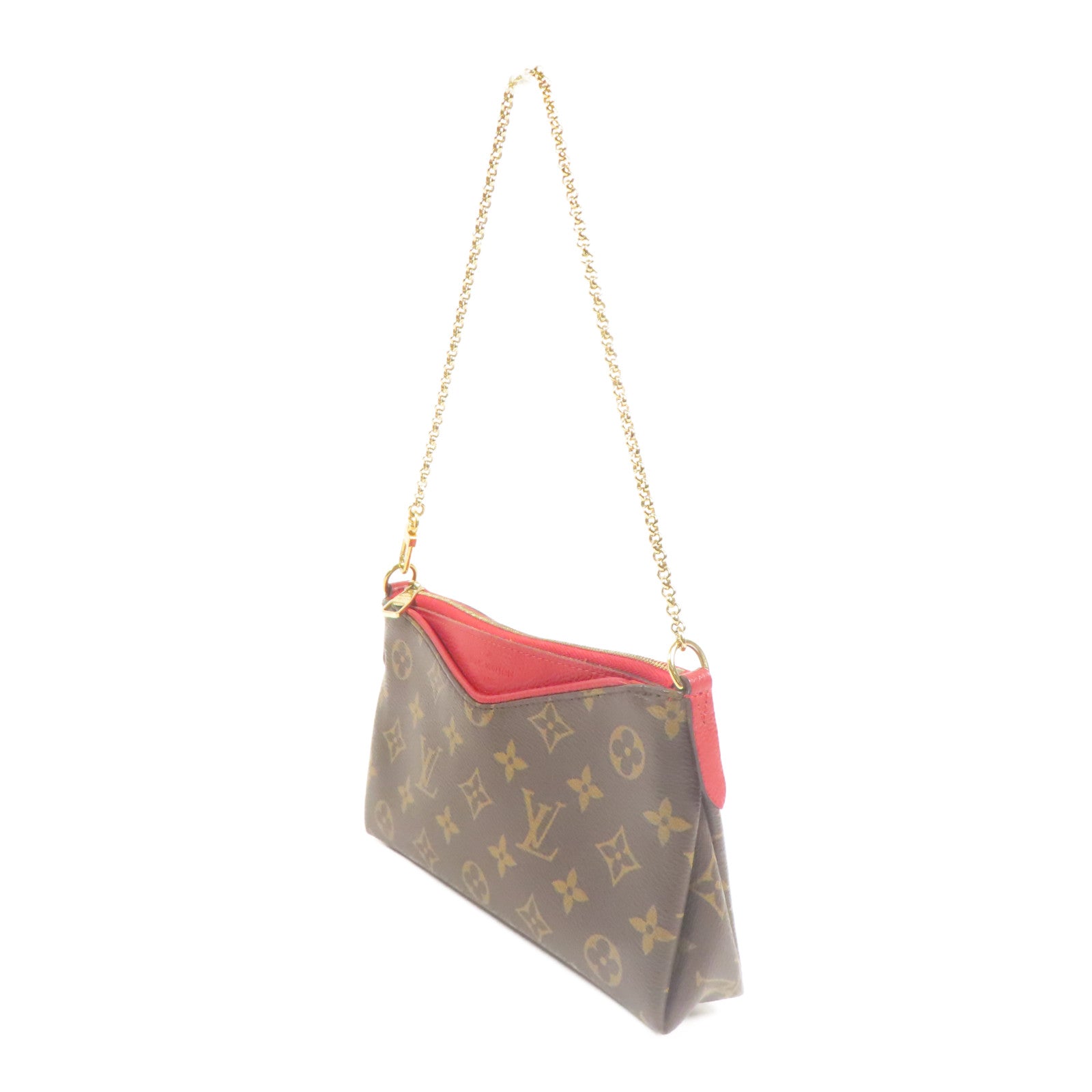 LOUIS VUITTON Monogram Pallas Clutch金扣鏈帶手挽肩背兩用袋