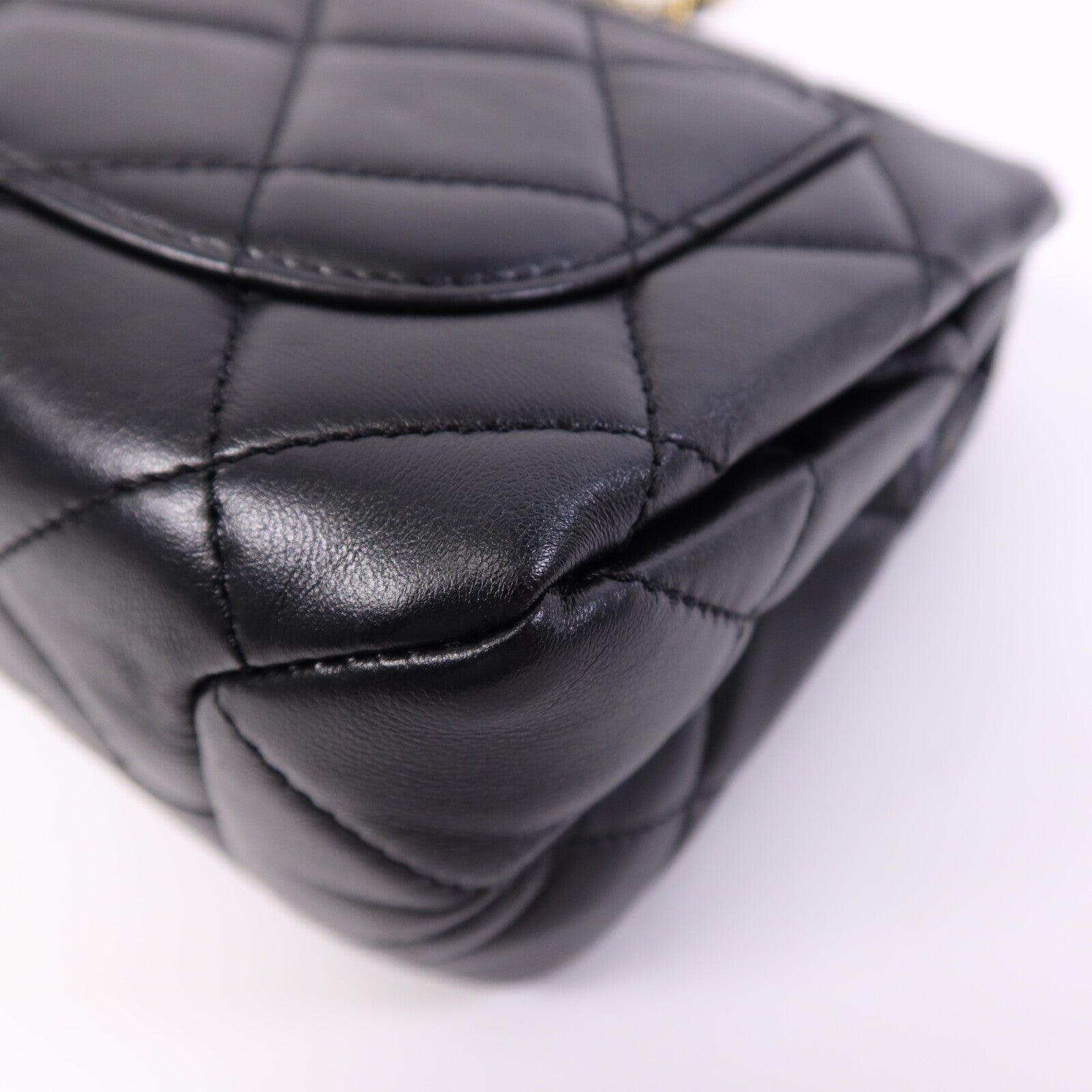 CHANEL 羊皮皮革Chain Shoulder Bag金扣鏈帶手挽肩背兩用袋