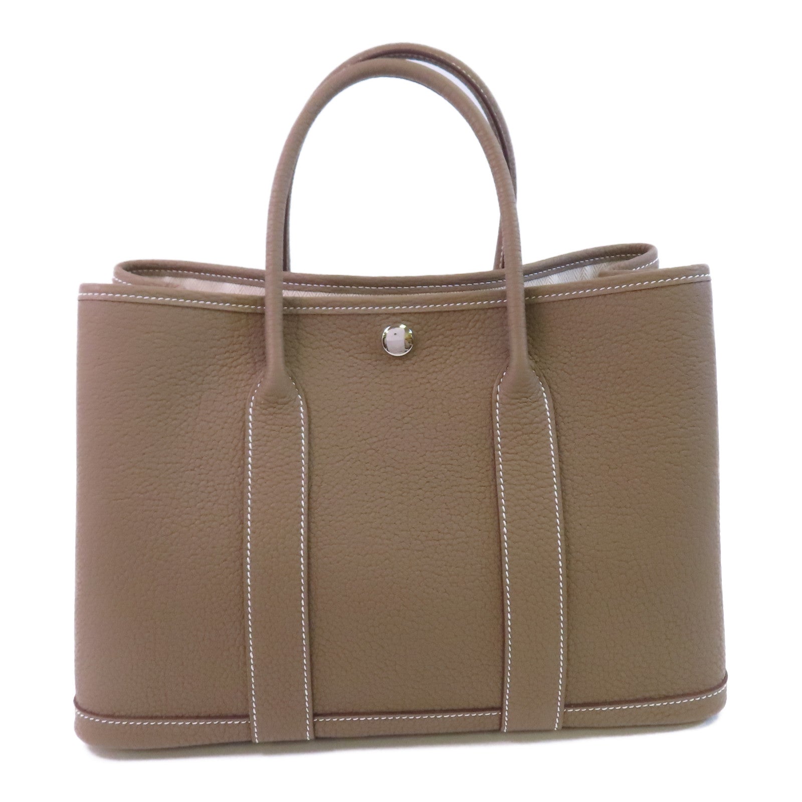 HERMES Negonda皮革Garden Party TPM銀扣手挽袋