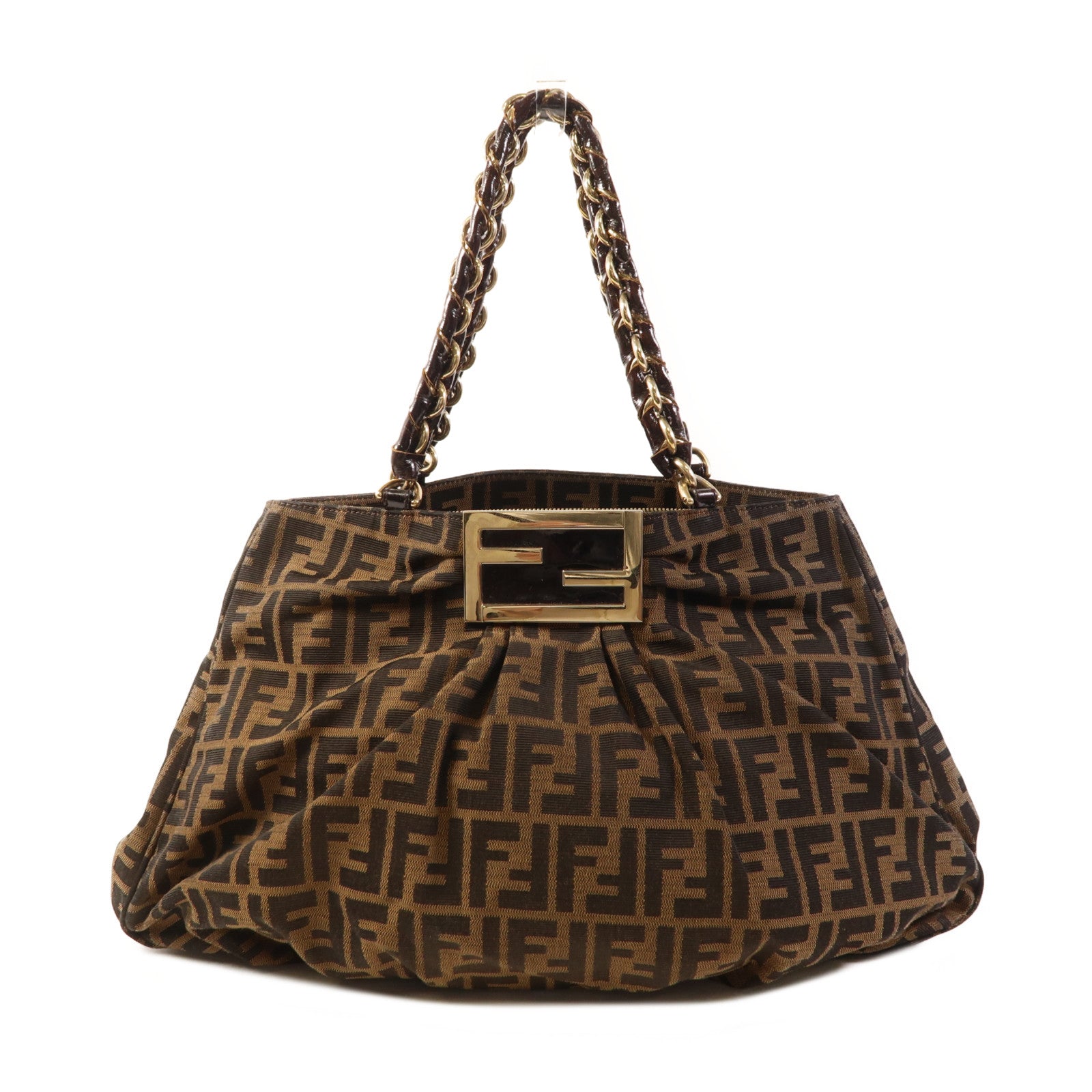 FENDI 帆布Shoulder Bag金扣肩背袋