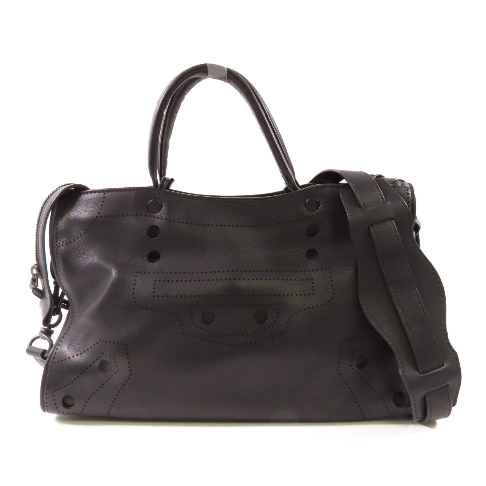 BALENCIAGA 牛皮皮革Blackout City手挽肩背兩用袋