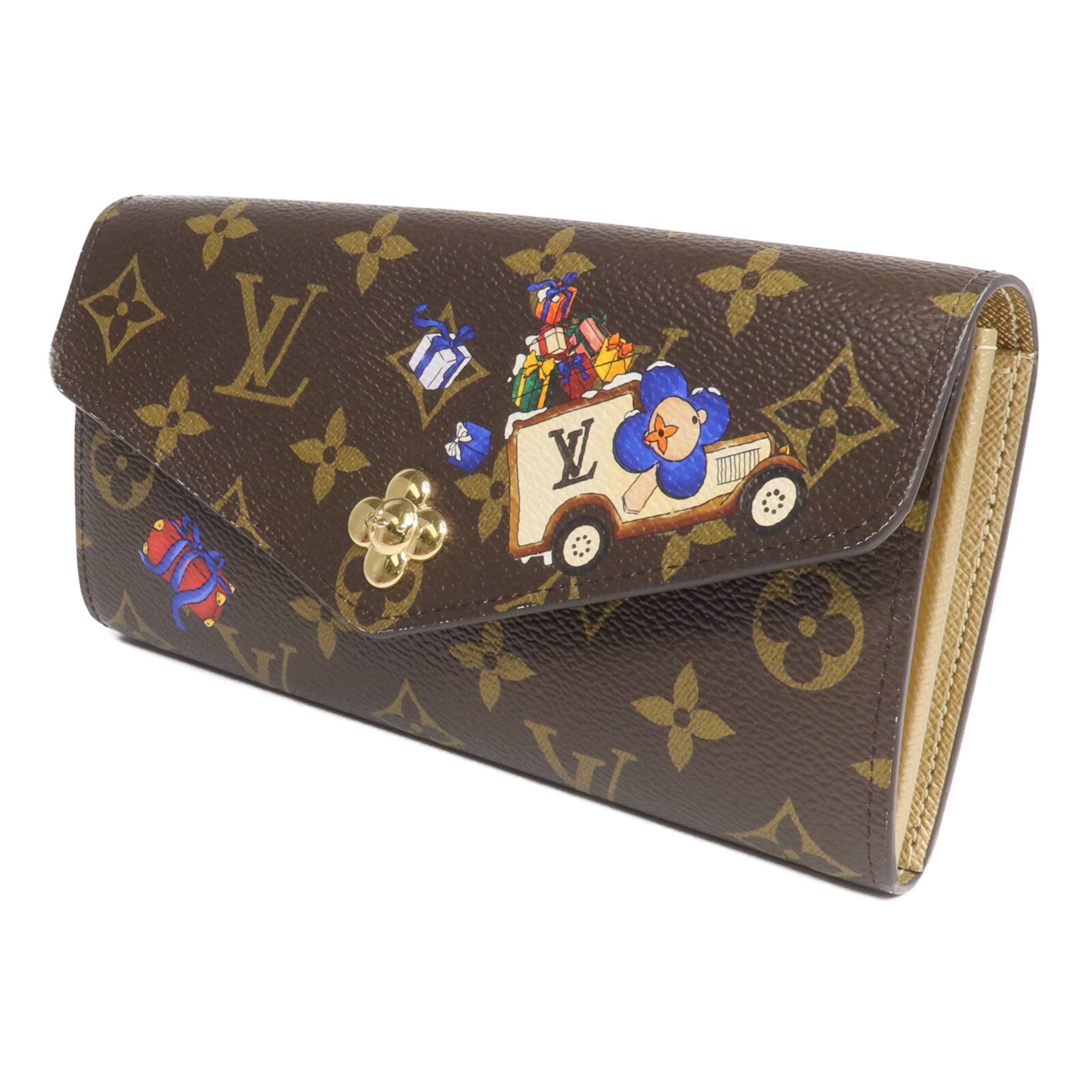 LOUIS VUITTON Monogram Sarah Wallet金扣長錢包