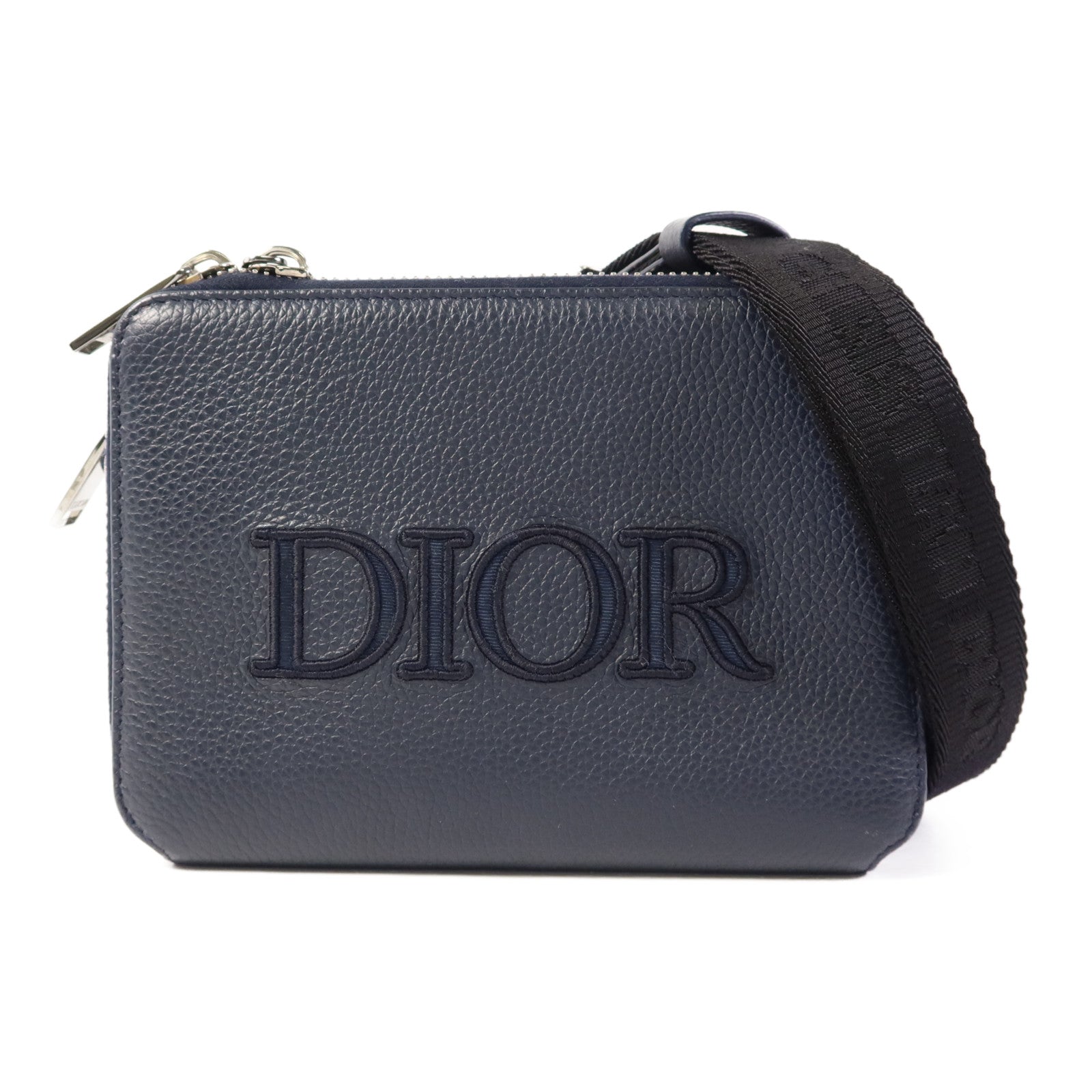 Dior 牛皮皮革Shoulder Bag銀扣肩背袋