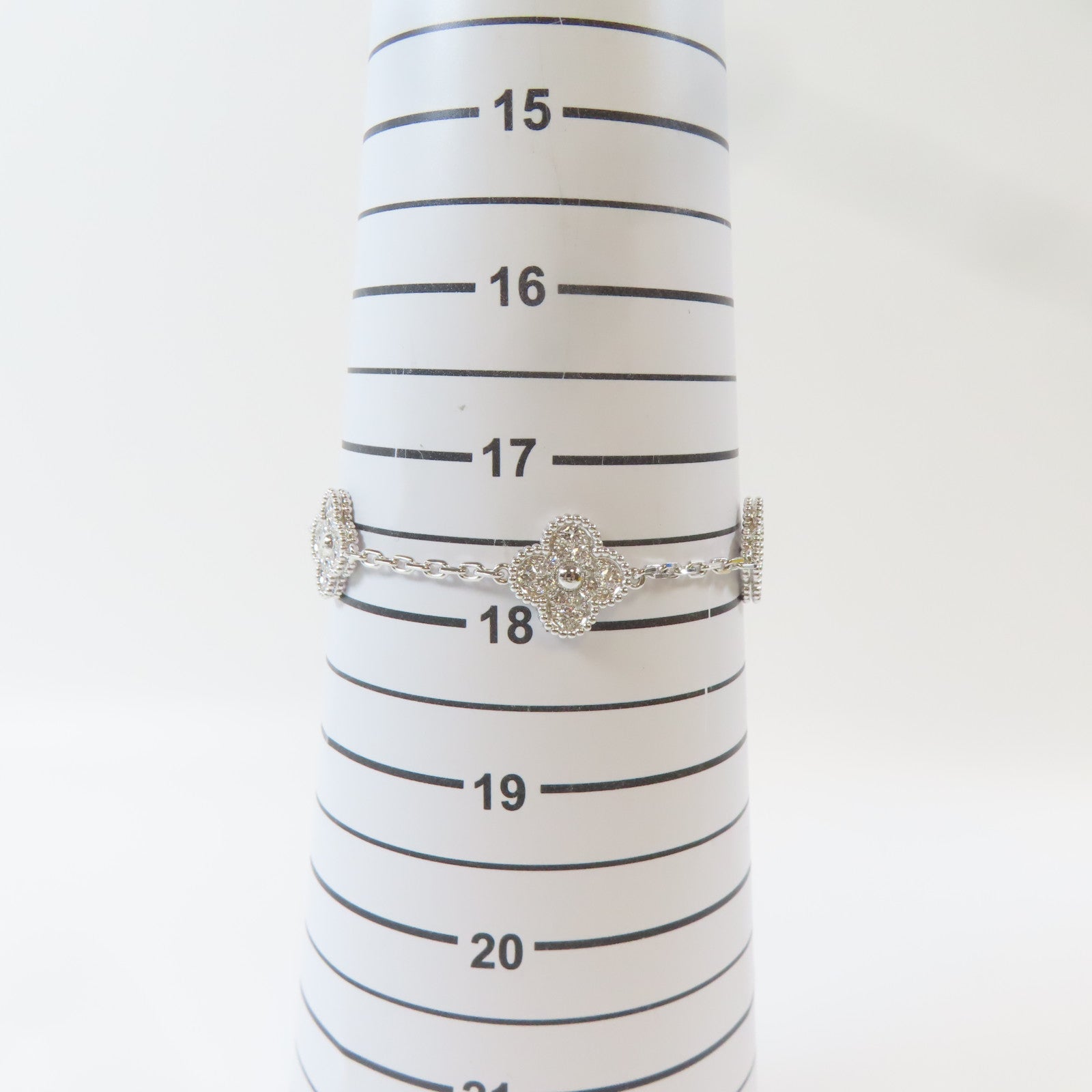 Van Cleef & Arpels 18K白金Vintage Alhambra手鏈#17.75cm