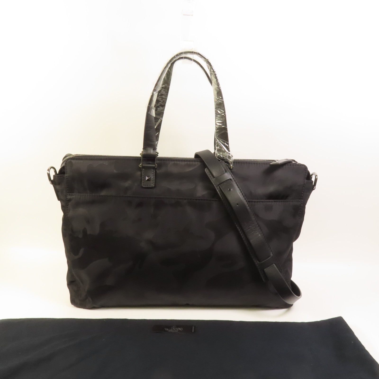 Valentino 尼龍Camouflafe Bricase手挽肩背兩用袋