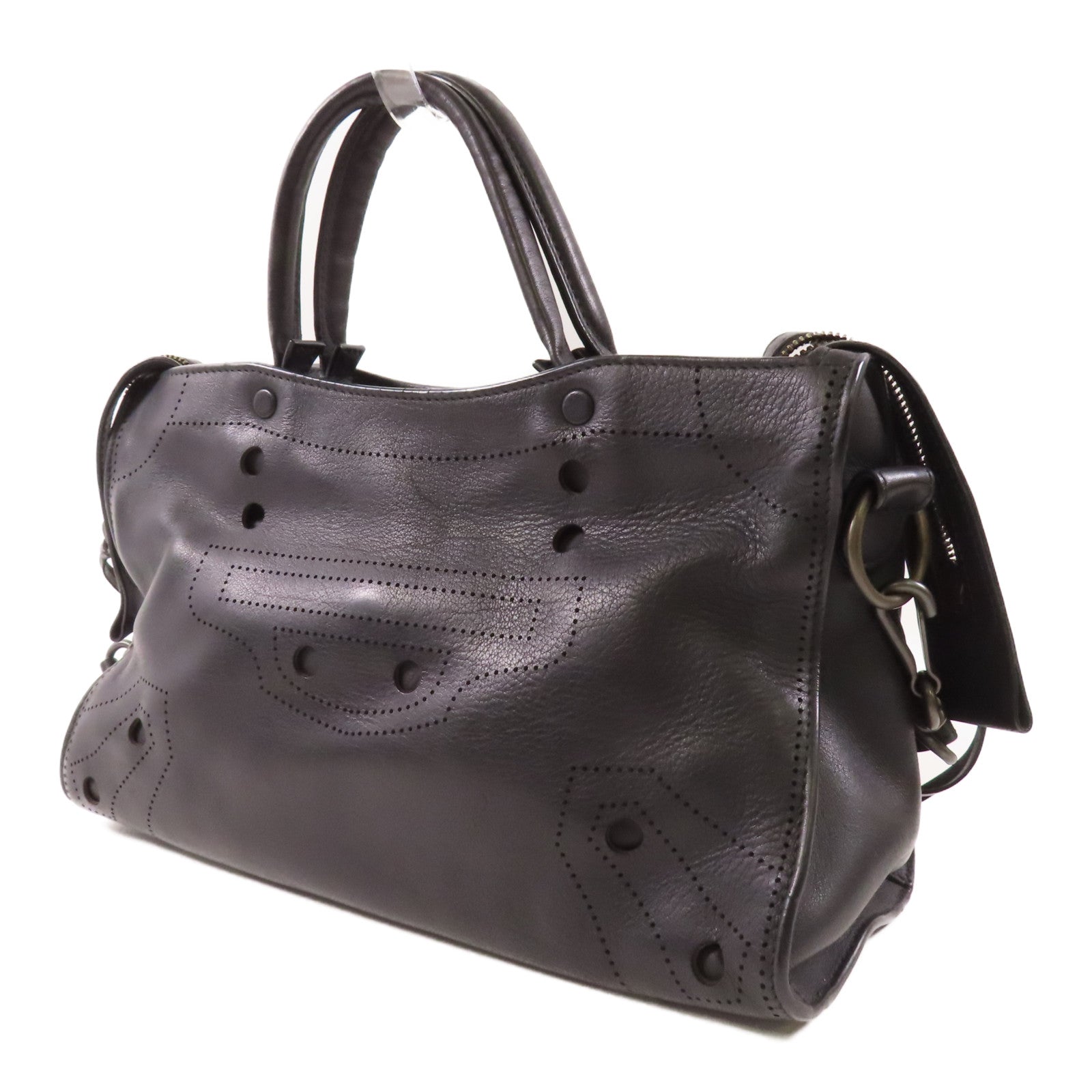 BALENCIAGA 牛皮皮革Blackout City手挽肩背兩用袋