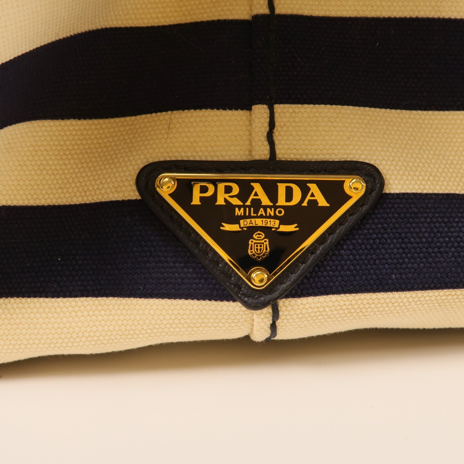 PRADA 帆布Canapa Handbag金扣手挽袋