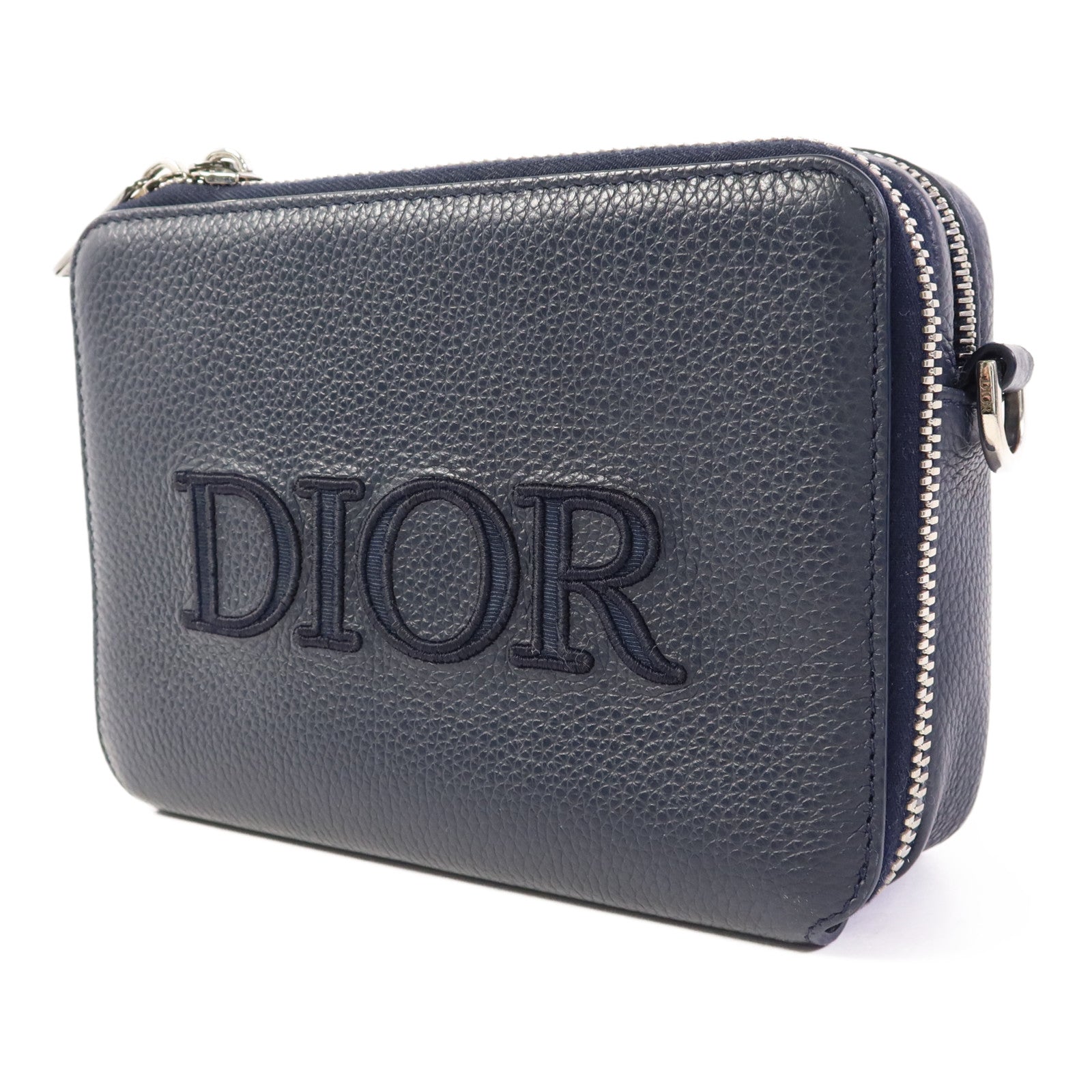 Dior 牛皮皮革Shoulder Bag銀扣肩背袋