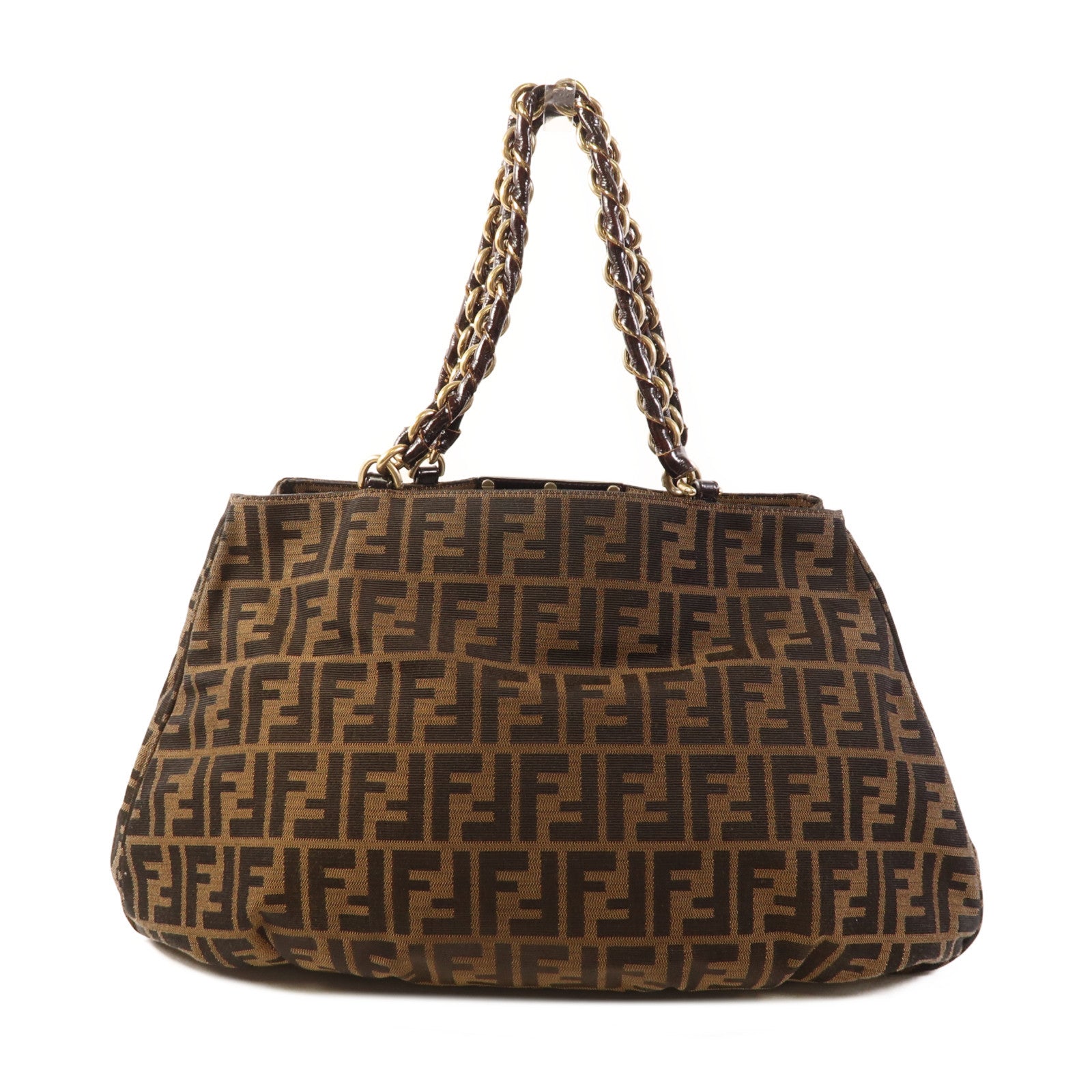 FENDI 帆布Shoulder Bag金扣肩背袋