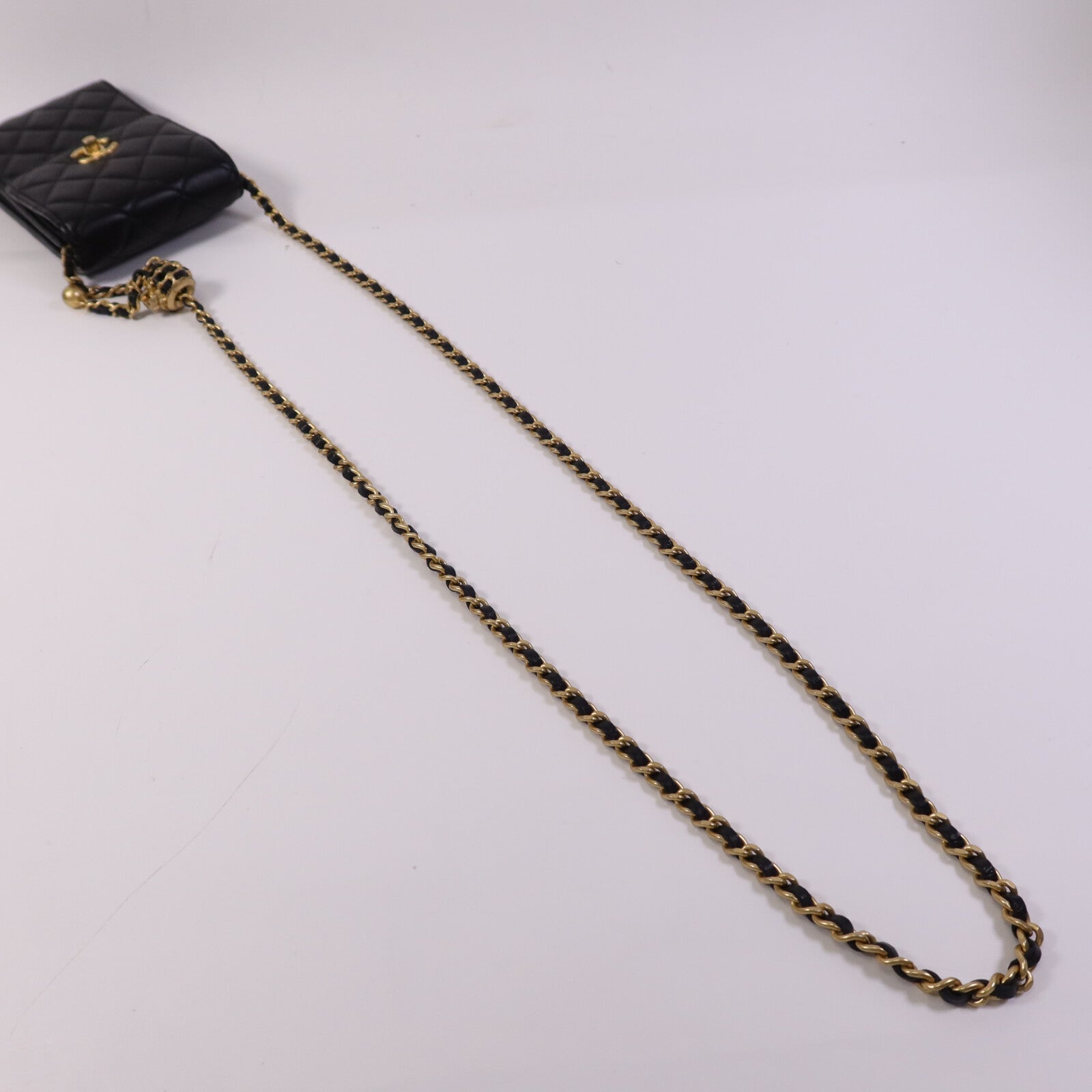 CHANEL 羊皮皮革Chain Shoulder Bag金扣鏈帶肩背袋