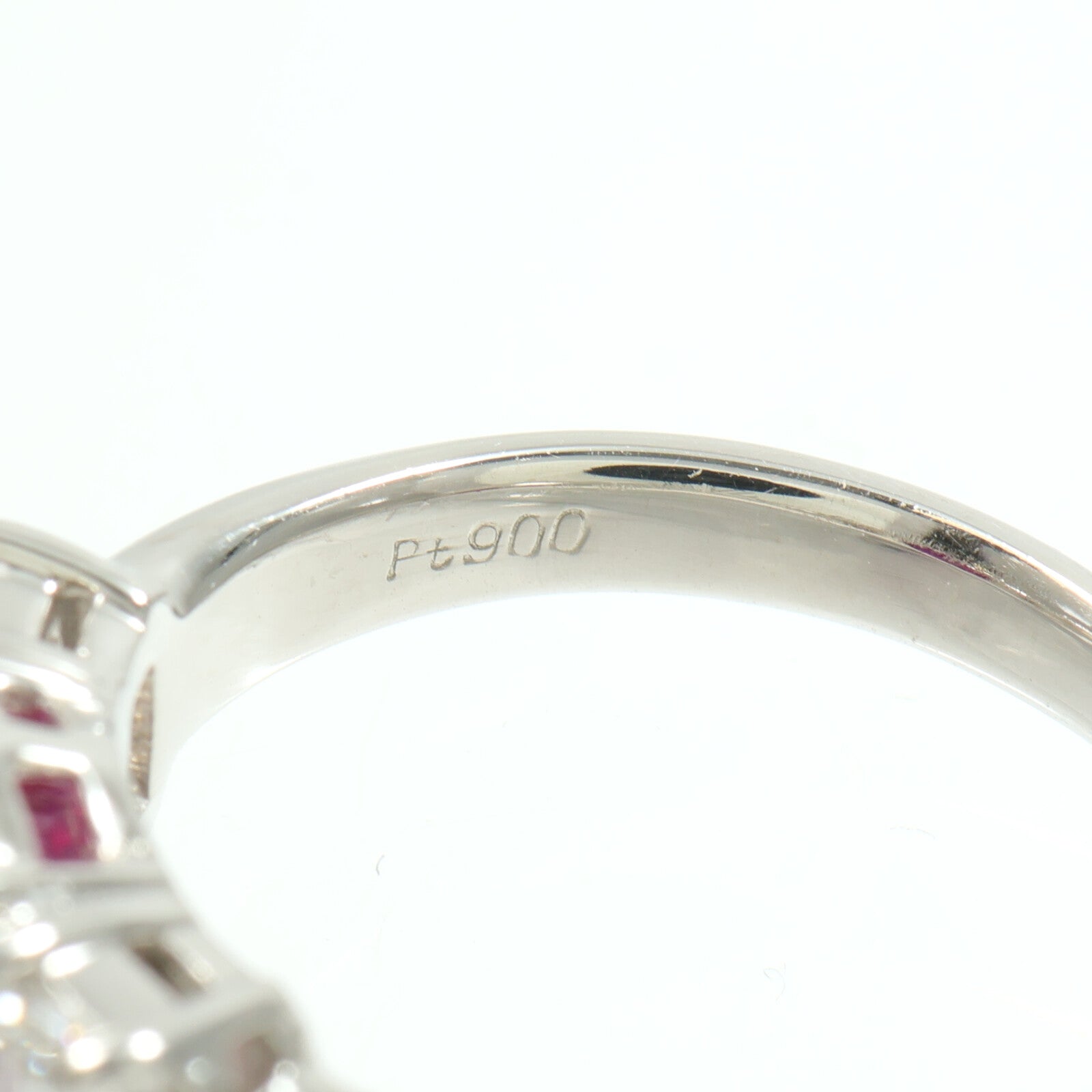 JEWELRY PT900鉑金Ruby Diamond Ring紅寶石/鑽石戒指