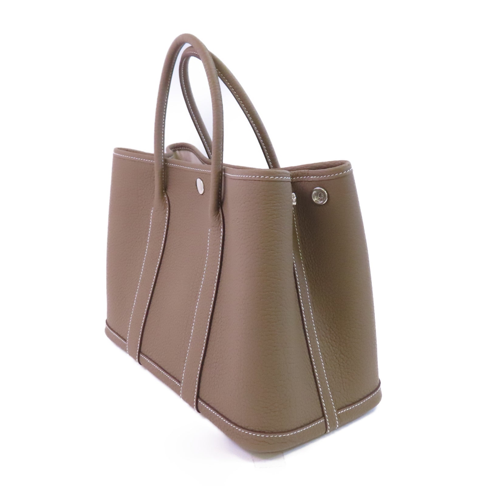 HERMES Negonda皮革Garden Party TPM銀扣手挽袋