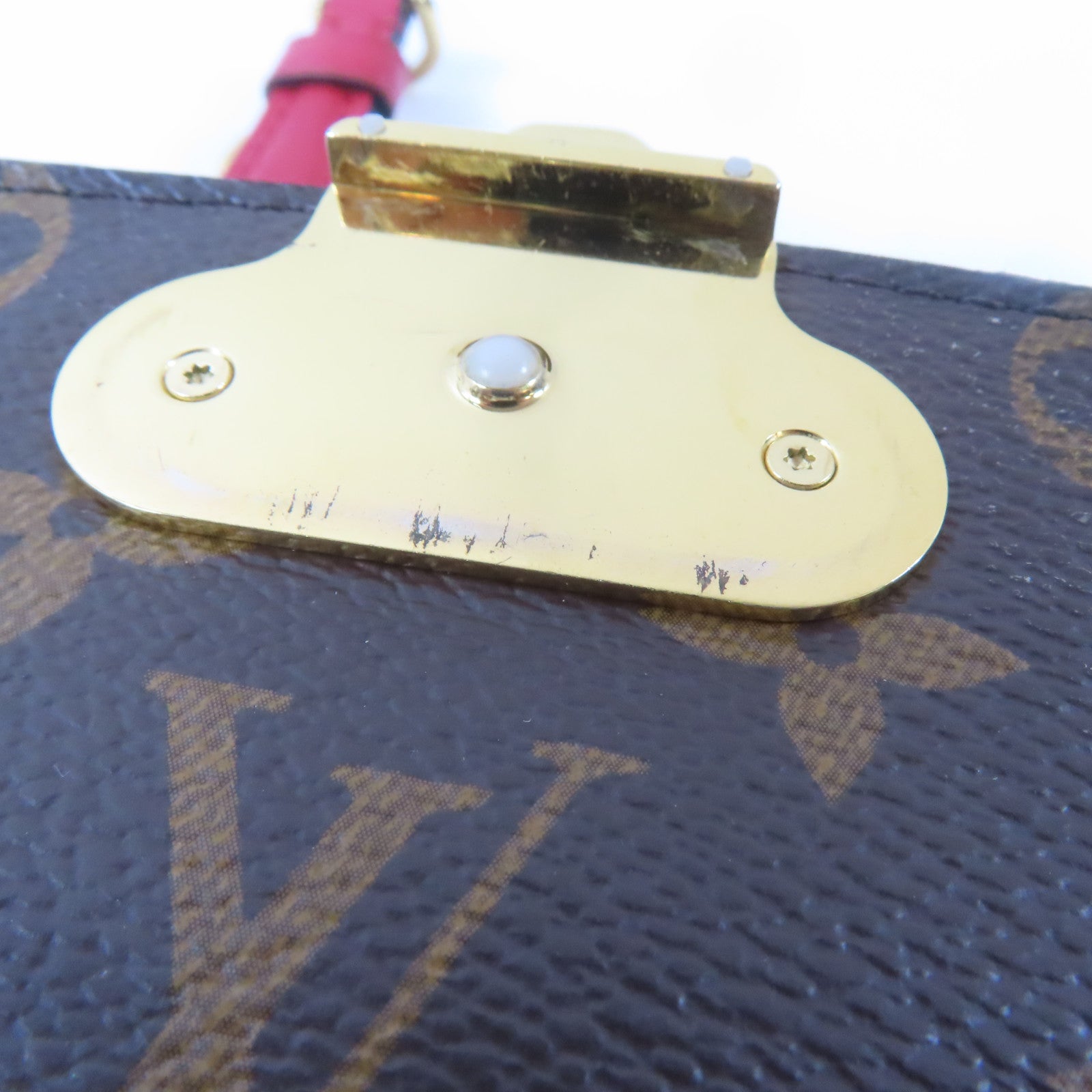 LOUIS VUITTON 【激減優惠】Monogram Saint Placide金扣鏈帶肩背袋啡色/黑色