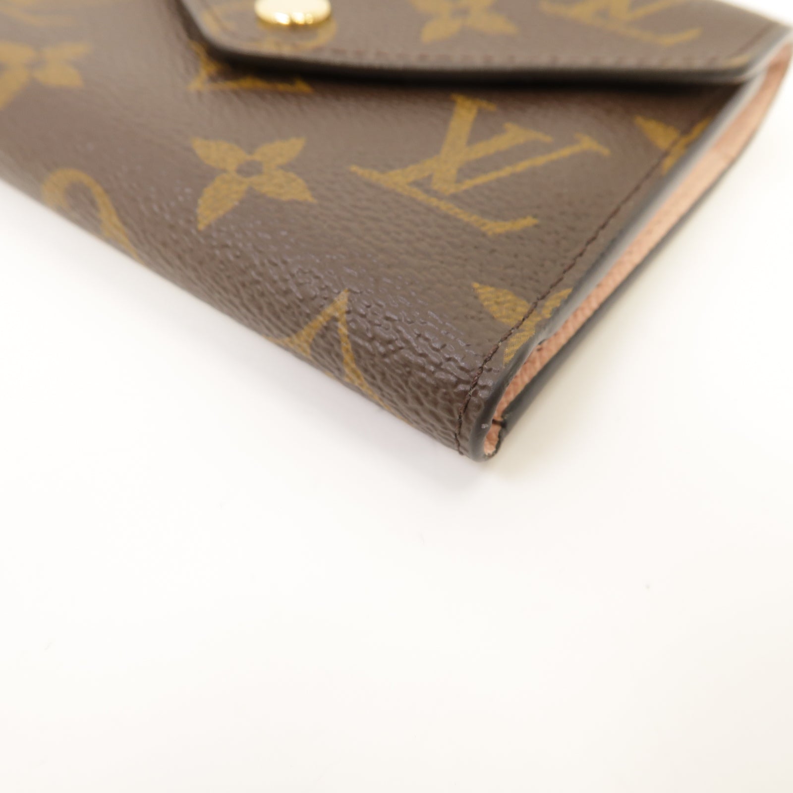 LOUIS VUITTON Monogram Victrine Wallet金扣錢包棕色