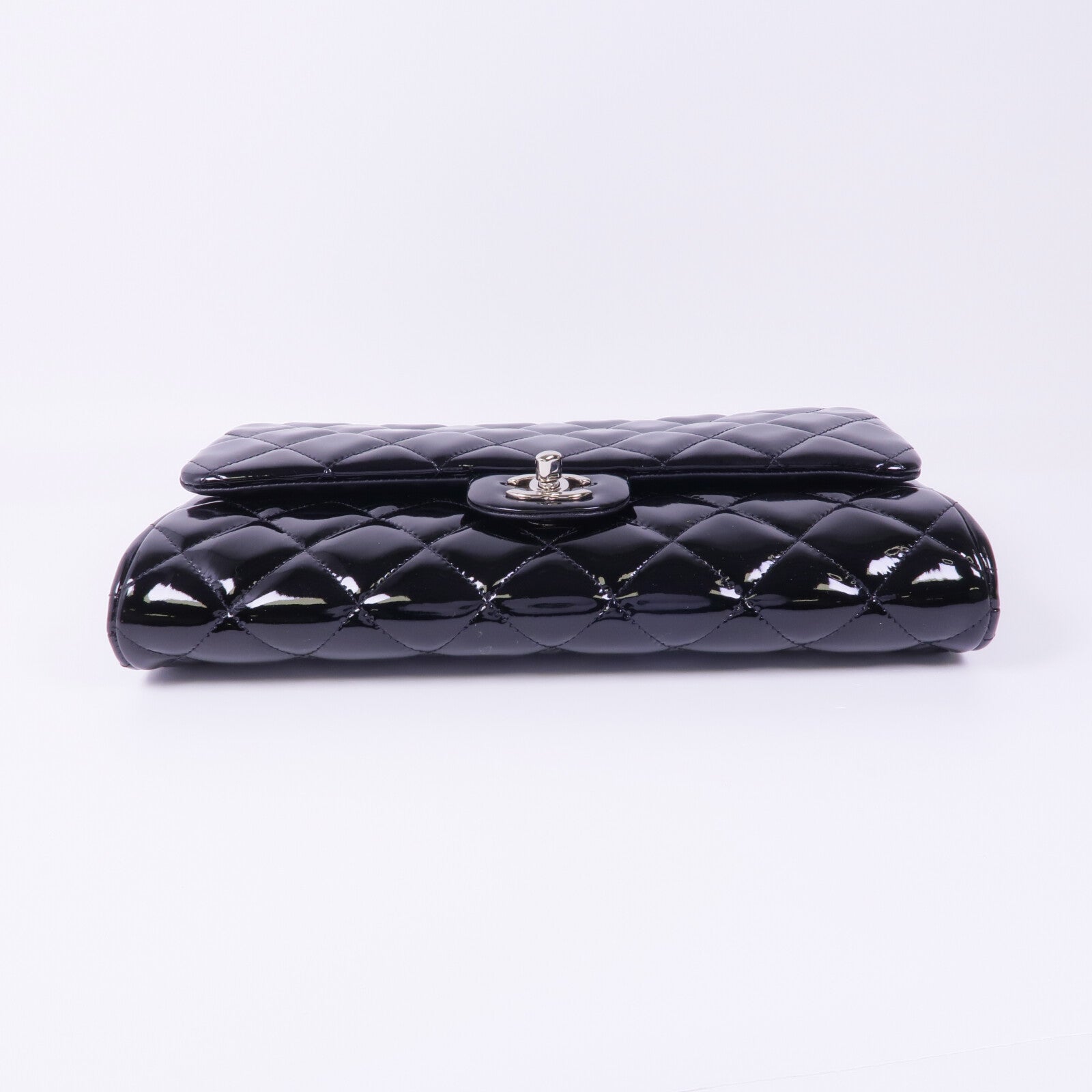 CHANEL 漆皮皮革Chain Shoulder Bag銀扣鏈帶肩背袋