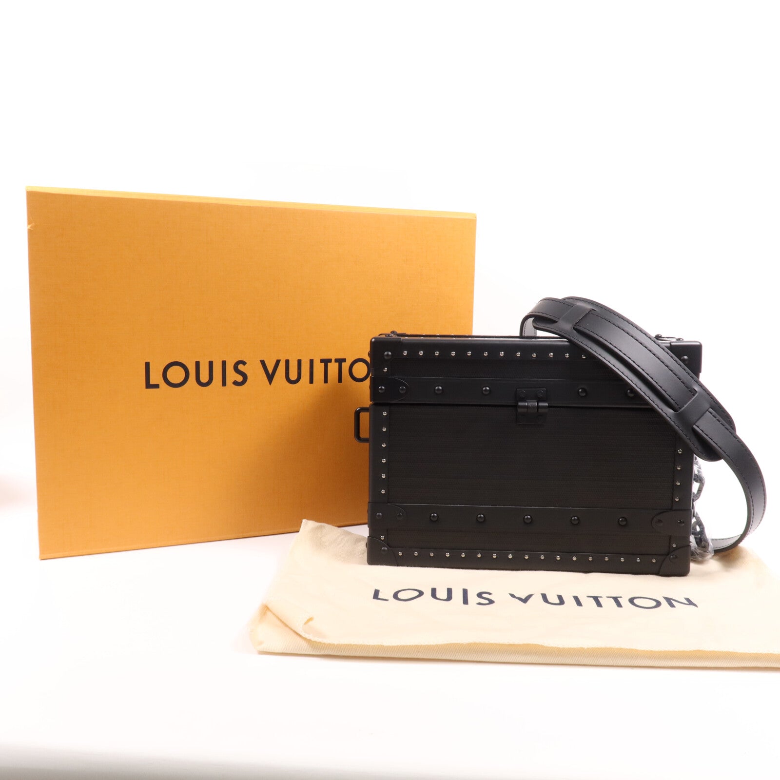 LOUIS VUITTON 【激減優惠】牛皮皮革Clutch Trunk Box肩背袋