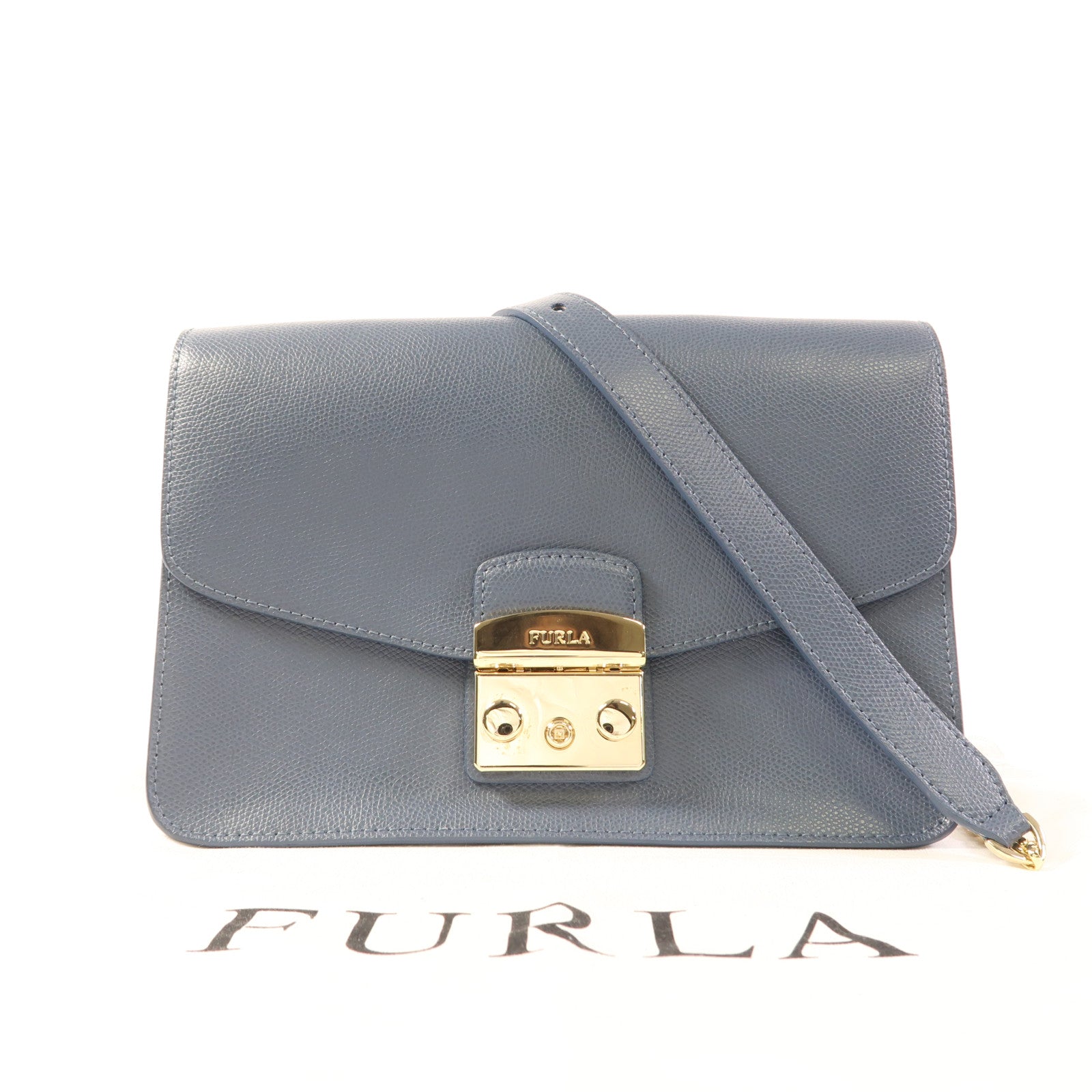 Furla 牛皮皮革Chain Shoulder金扣肩背袋