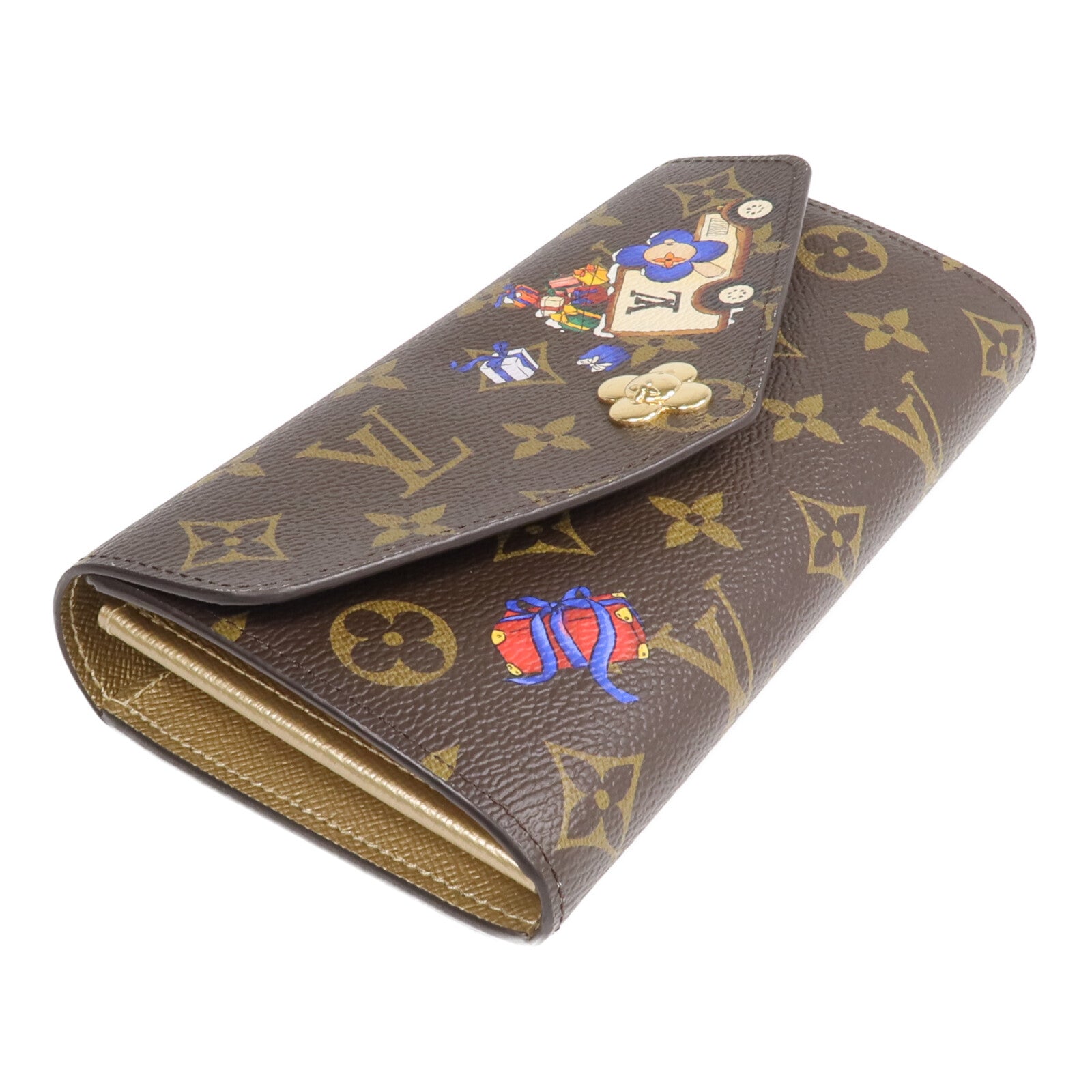 LOUIS VUITTON Monogram Sarah Wallet金扣長錢包