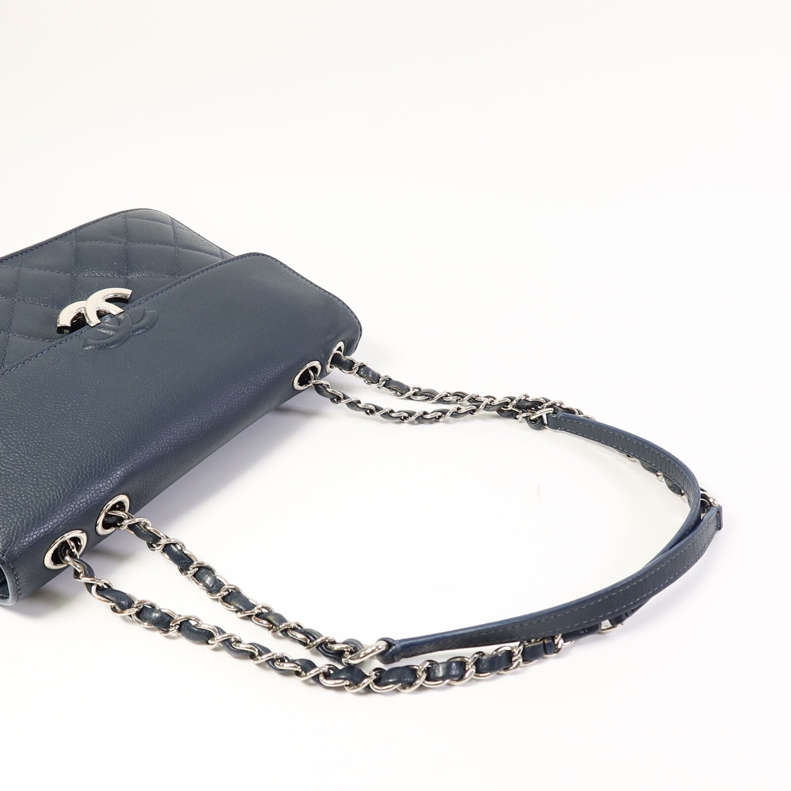 CHANEL 牛皮皮革Chain Shoulder鏈帶手挽肩背兩用袋