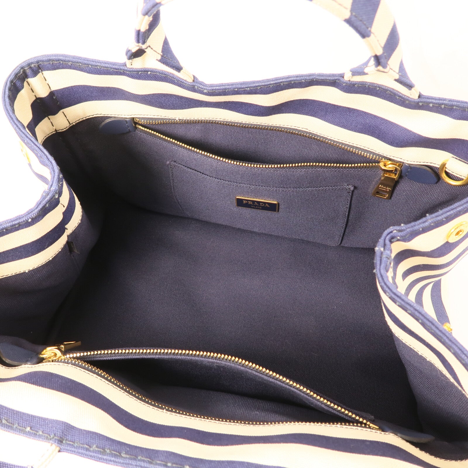 PRADA 帆布Canapa Handbag金扣手挽袋