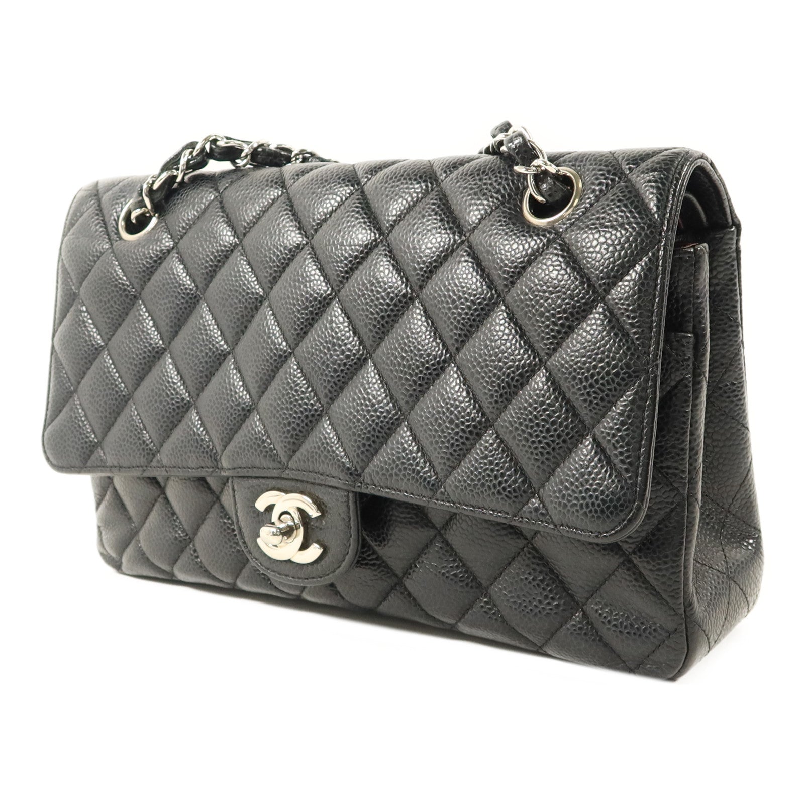 CHANEL 牛皮皮革Classic 25銀扣鏈帶肩背袋
