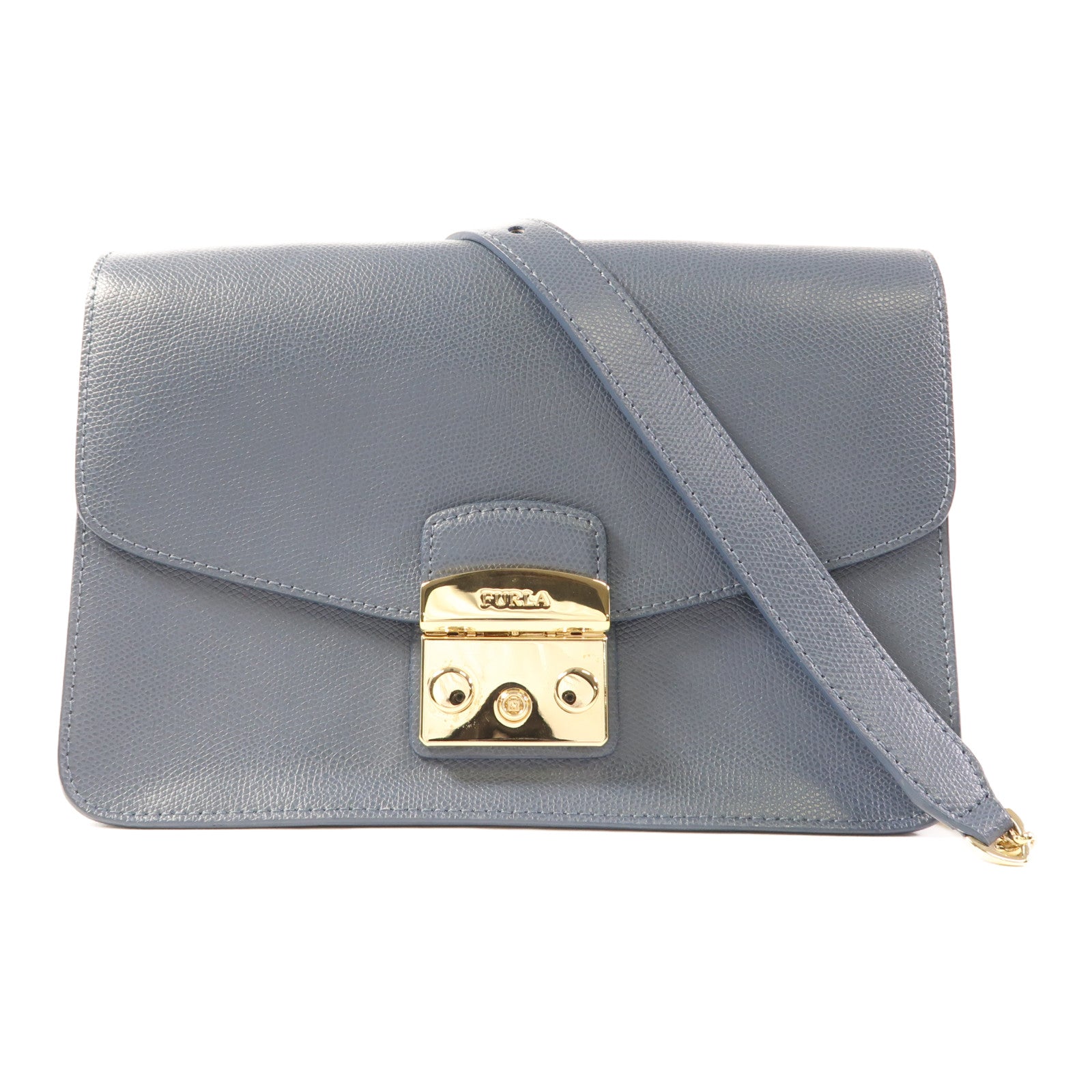 Furla 牛皮皮革Chain Shoulder金扣肩背袋
